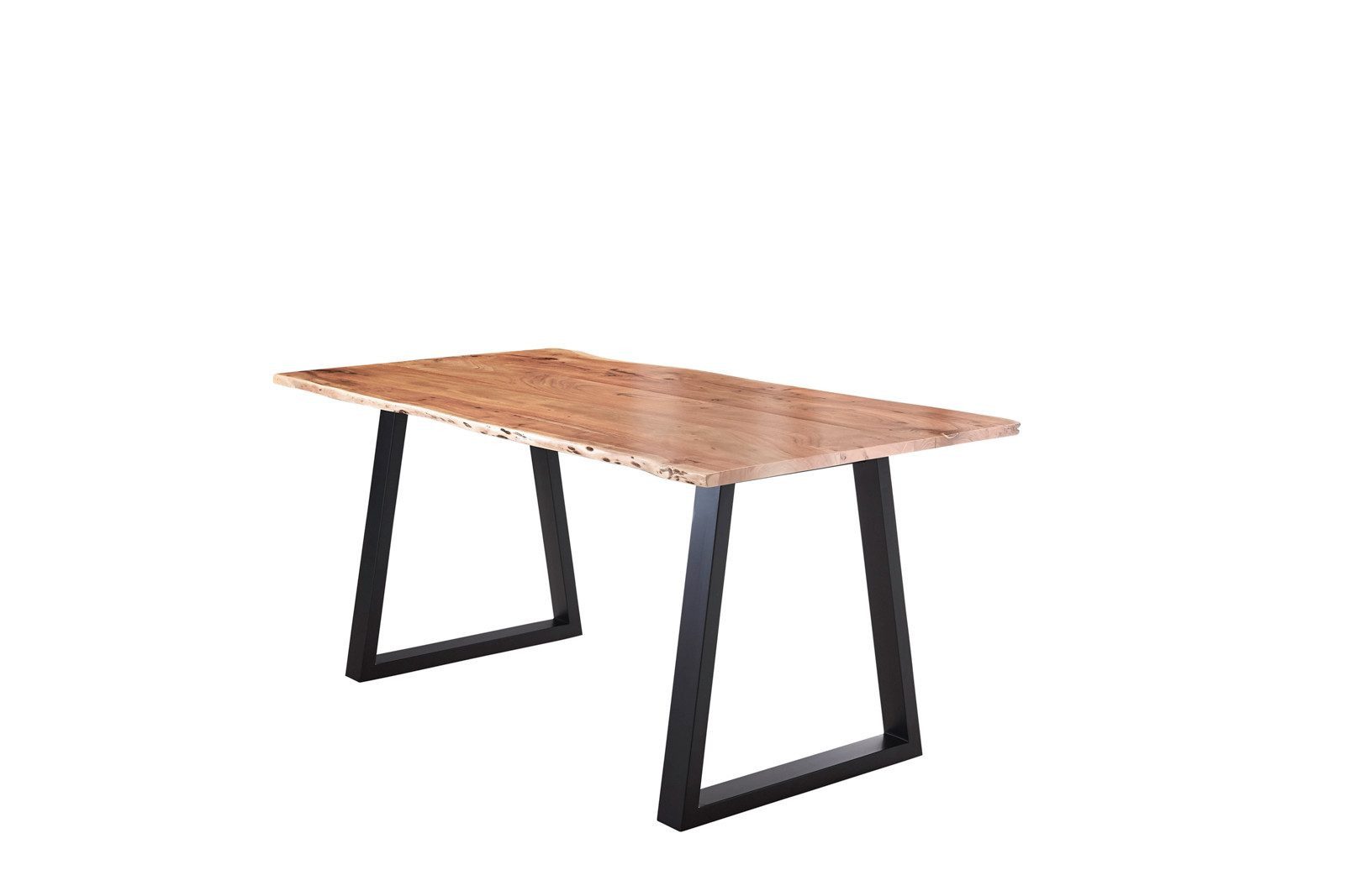 SAM® Baumkantentisch Malo, natürliche Baumkante, Massivholz Akazie, Metallgestell V-Form