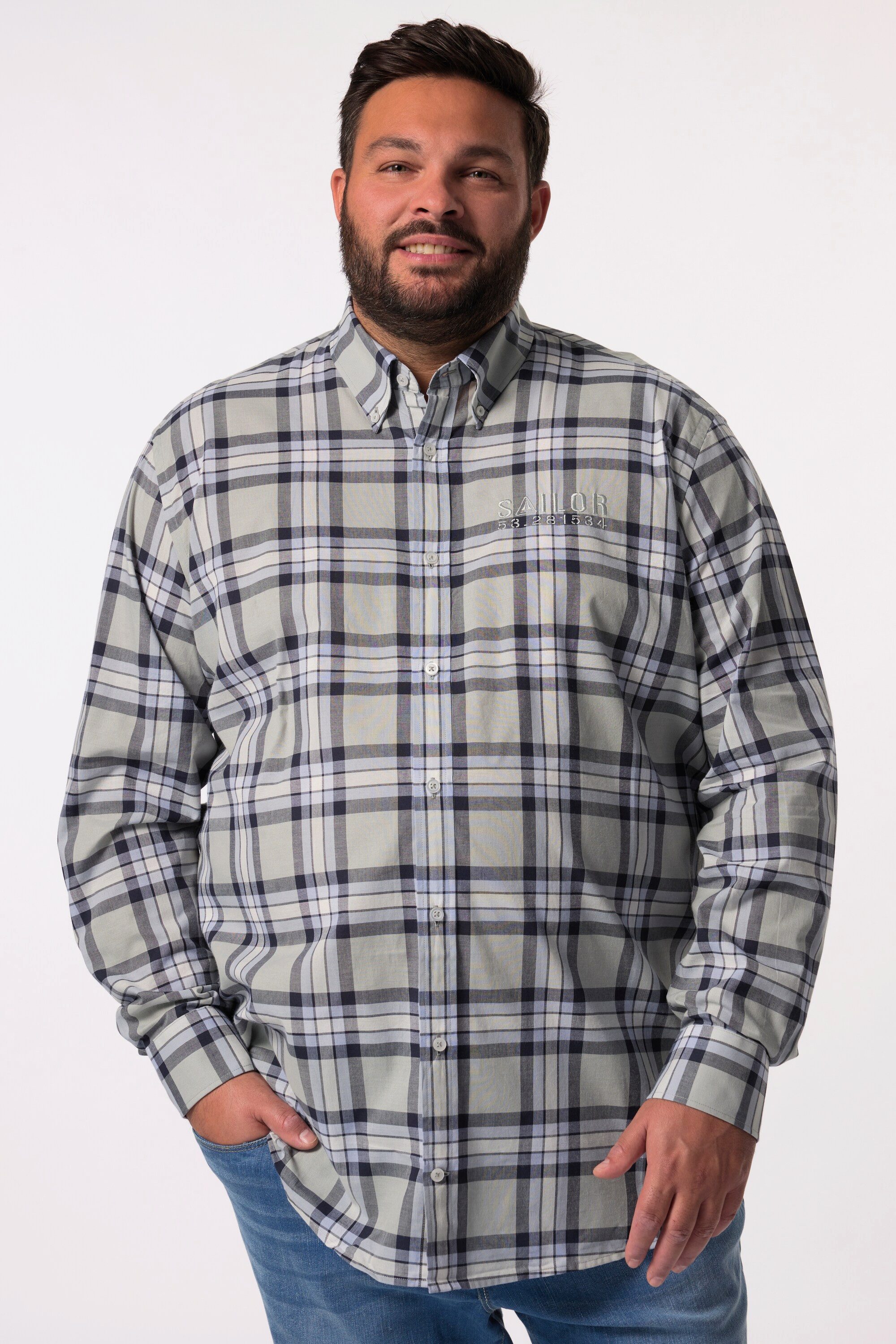 Businesshemd Men+ Karohemd Langarm Buttondown-Kragen bis 8 XL