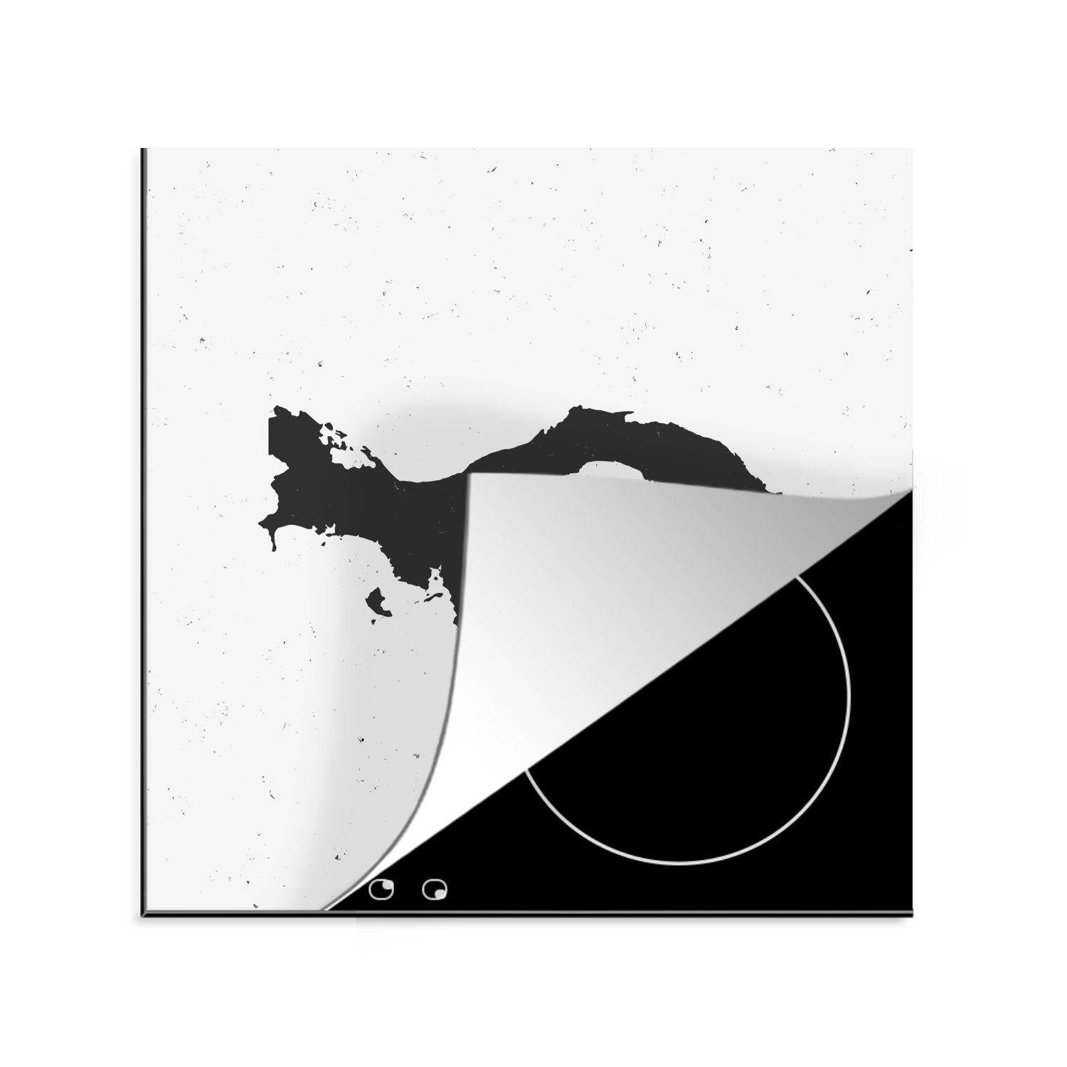 MuchoWow Herdblende-/Abdeckplatte Eine Illustration der Karte von Panama auf weißem Hintergrund, Vinyl, (1 tlg), 78x78 cm, Ceranfeldabdeckung, Arbeitsplatte für küche