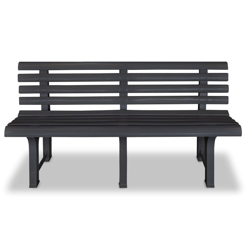 furnicato Gartenbank 145,5 cm Kunststoff Anthrazit günstig online kaufen