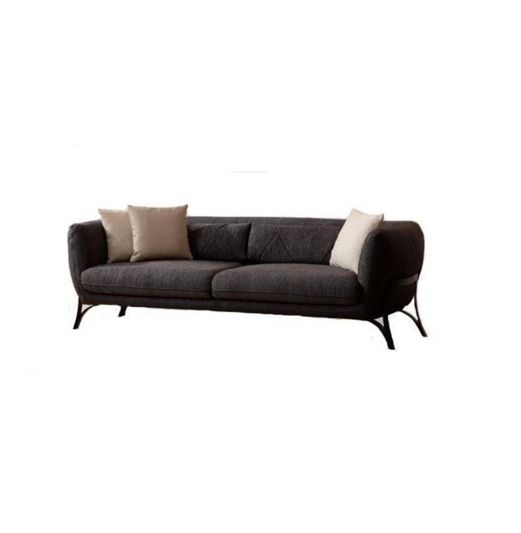 JVmoebel 3-Sitzer Sofa 3 Sitzer Grau Freizeit gepolstert für Wohnzimmer Bequemes Sofa, 1 Teile, Made in Europa