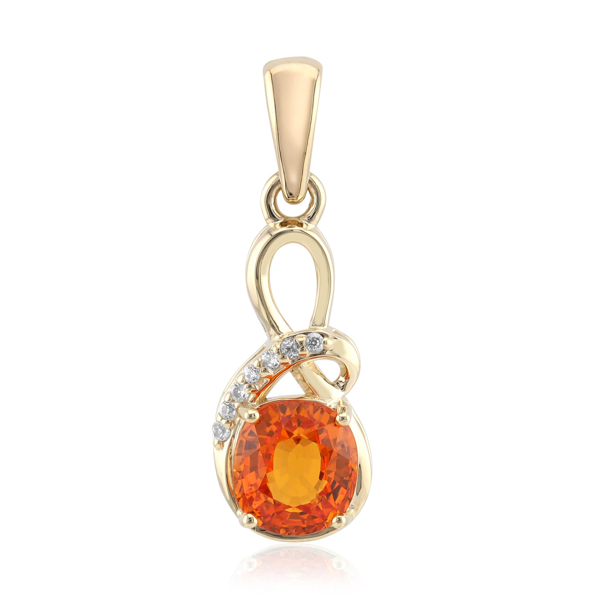 Cavill Кулоны Cavill 9K Goldanhänger mit 1,43 ct orangefarbenem Saphir & Weiß (1-tlg)