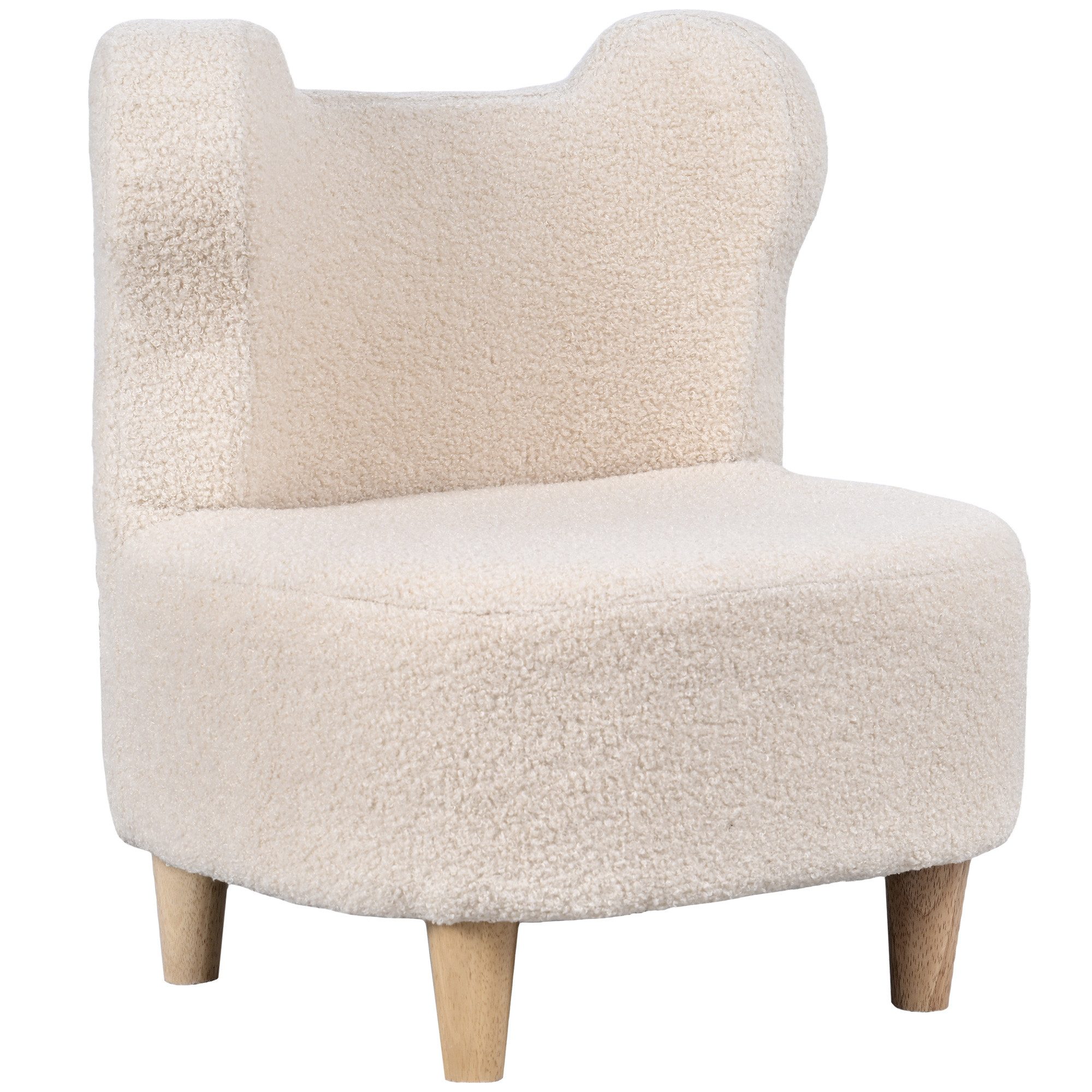 AIYAPLAY Kindersessel Kindersofa Kinderstuhl mit Teddyfleece-Optik, Bärenform (Kinderstuhl mit Holzbeine, 1-St., Kindersofa), für Kinderzimmer, Spielzimmer, Beige