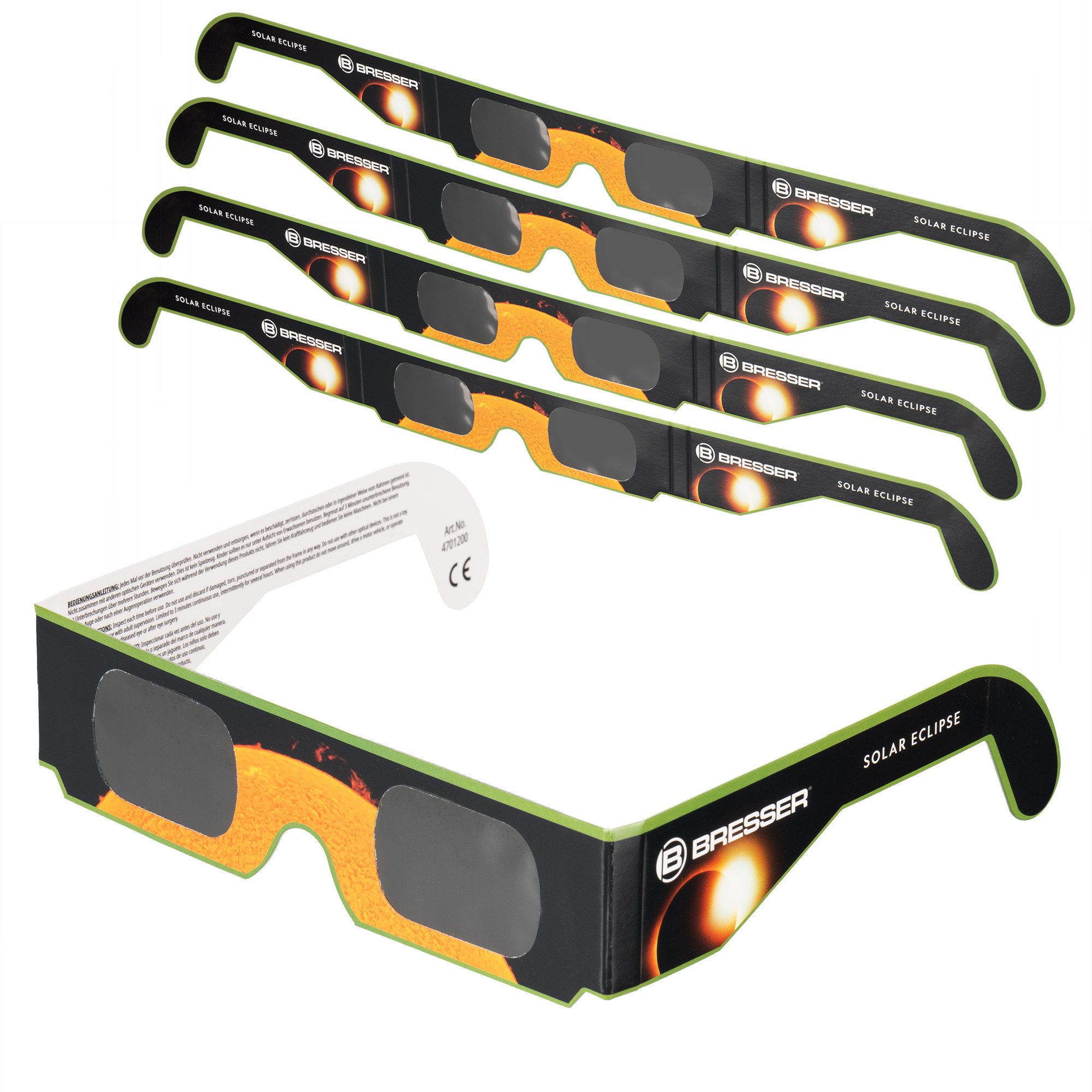 BRESSER Teleskop BRESSER Sonnenfinsternis-Brille (5 Stück) - Design A