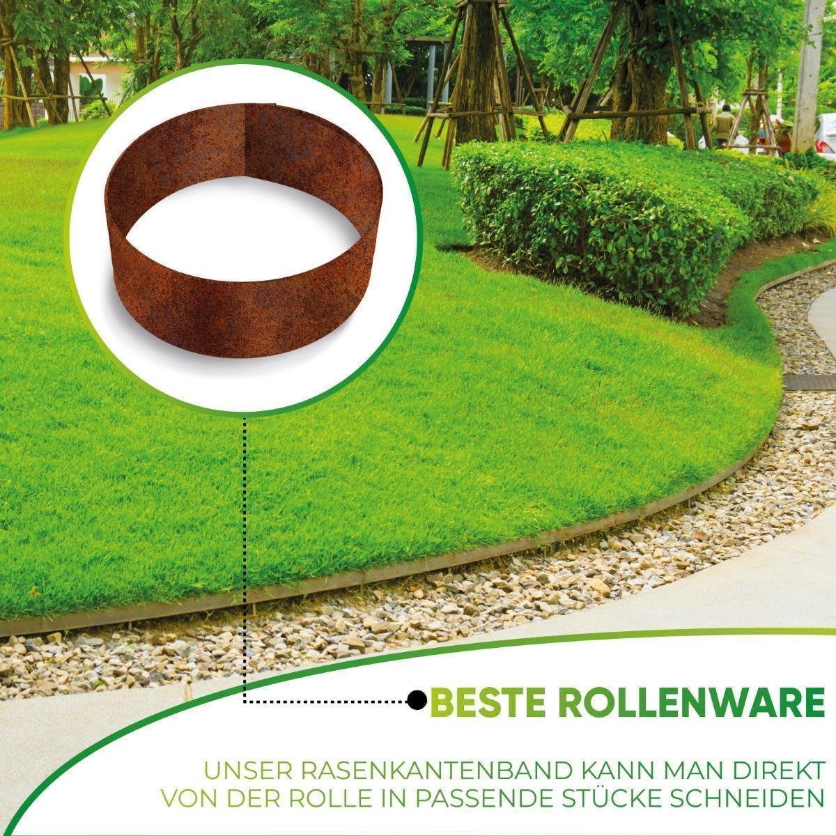 IRKA Rasenkante Rasenkantenband für Garten Beetbegrenzung Beetumrandung Beeteinfassung