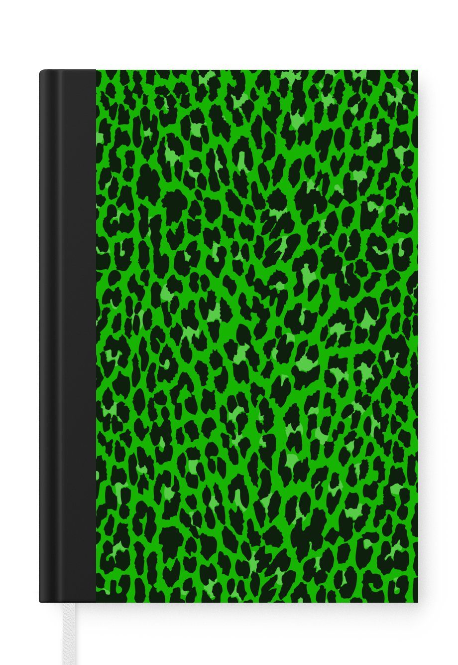 MuchoWow Notizbuch Leopard - Muster - Grün, Journal, Merkzettel, Tagebuch, Notizheft, A5, 98 Seiten, Haushaltsbuch