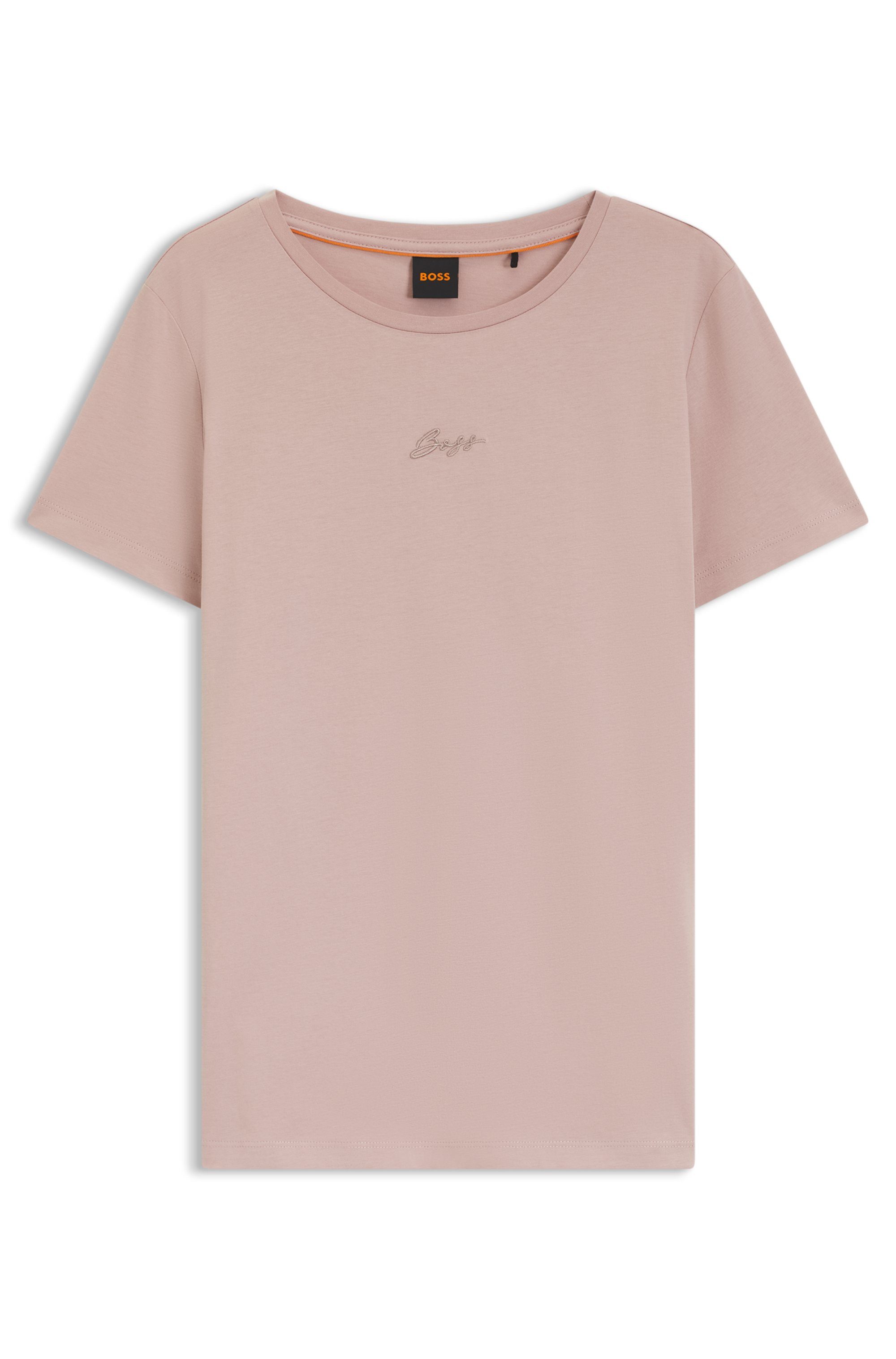 BOSS ORANGE T-Shirt Elove Embro Premium Damenmode mit Rundhals, Slim Fit – Bild 4 von 5