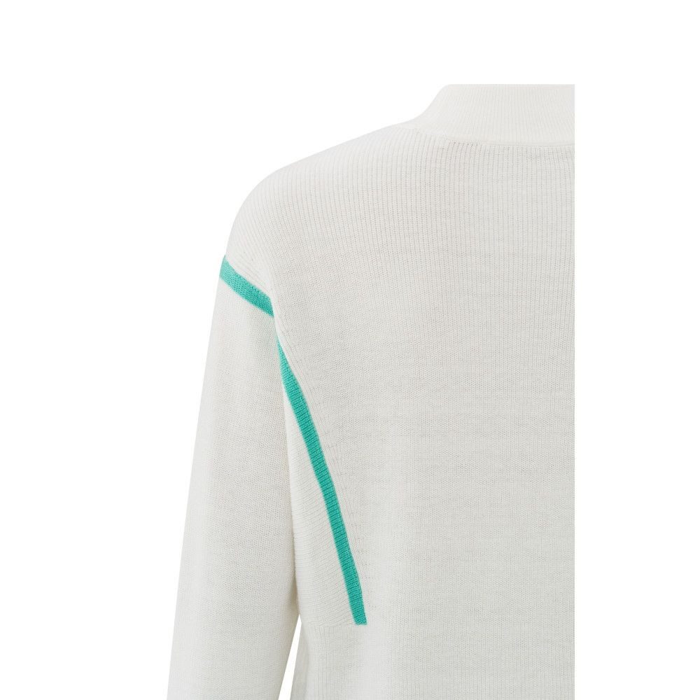 YAYA Strickpullover Pullover mit Stehkragen und dezenten Streifendetails