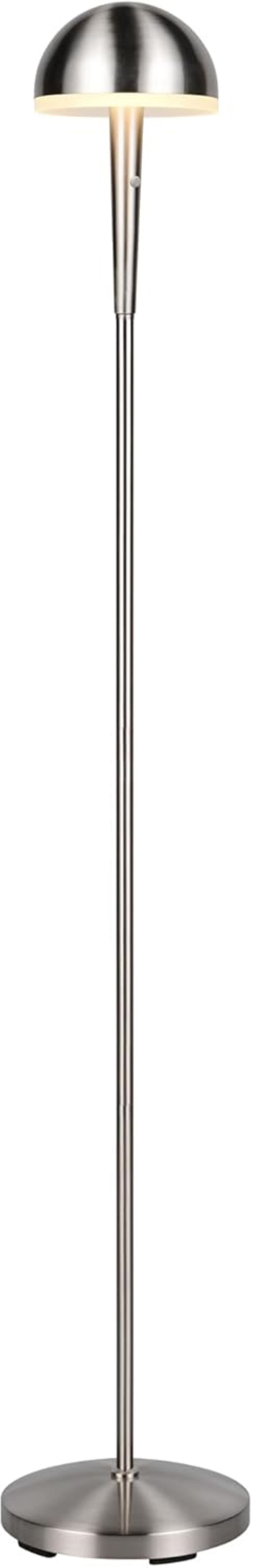 lightling LED Stehlampe Mendi, Lichtfarbe verstellbar, LED fest integriert, Tageslichtweiß, 4-Fach Touch, USB-C, Ladestation, nickel matt