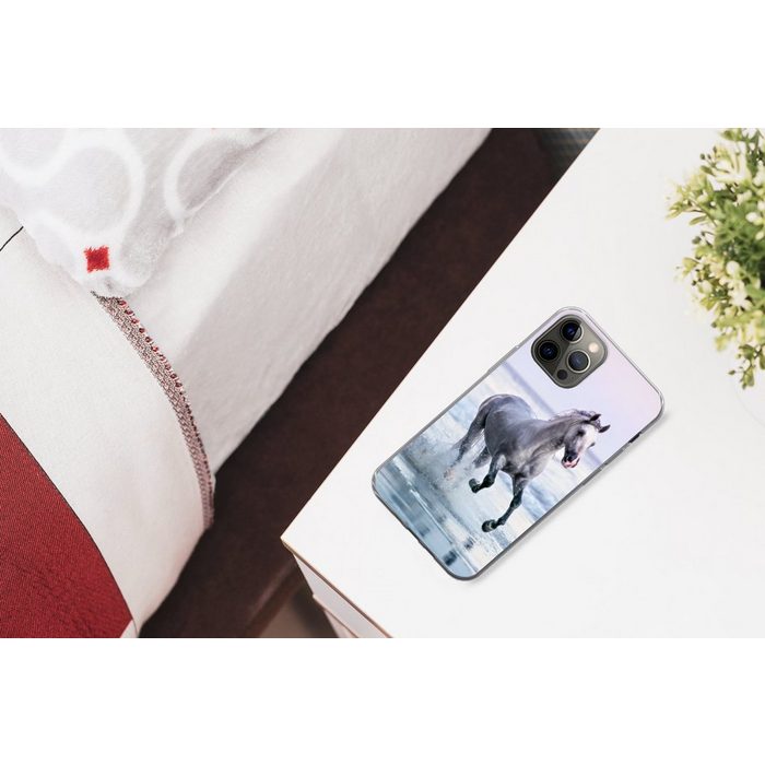 MuchoWow Handyhülle Pferd - Meer - Pastell Handyhülle Apple iPhone 12 Pro Max Smartphone-Bumper Print Handy