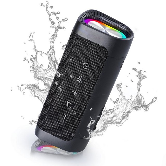 SEEZSSA Bluetooth Lautsprecher mit Licht Bluetooth 5.3 Musikbox Kabellos Box Lautsprecher (Stereo Sound Tragbar Dualen Bass-Treibern Freisprechfunktion für Phone)