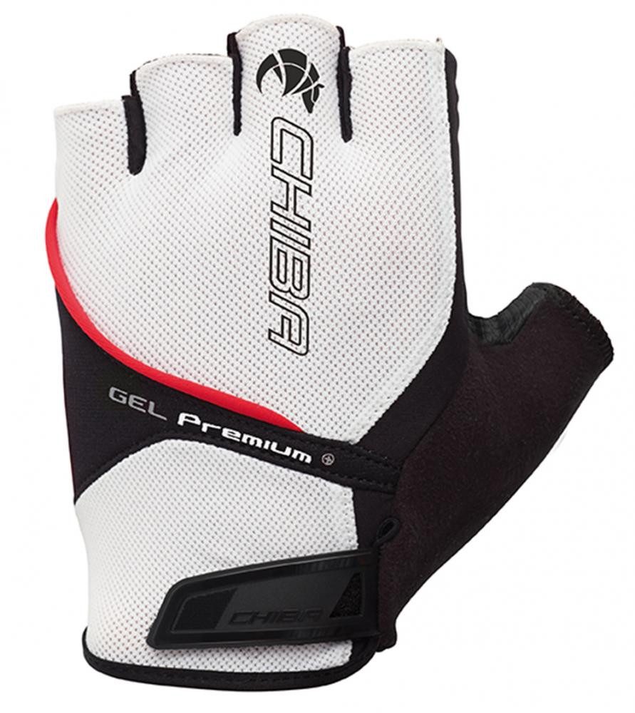 Fahrradhandschuhe CHIBA Gel Premium - Radhandschuhe kurz, weiß, Größe L, atmungsaktiv mi