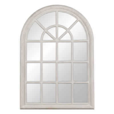 Bigbuy Spiegel Wandspiegel Weiß Glas Paulonia-Holz Fenster 73,7 x 3,6 x 104 cm