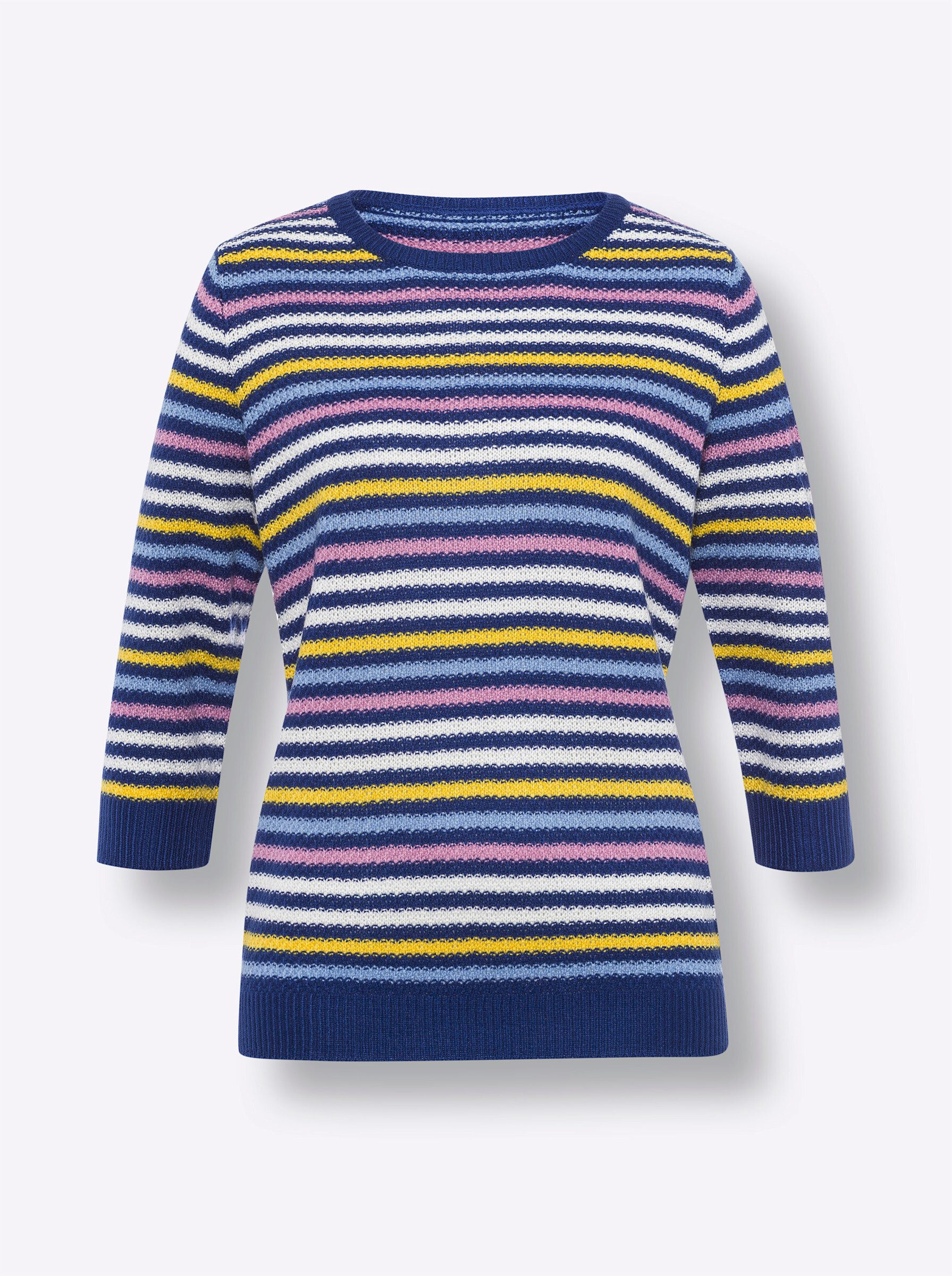 Strickpullover Ajour-Pullover 3/4-Arm Ajour
