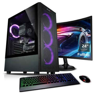 Kiebel Viper V Gaming-PC-Komplettsystem (24", AMD Ryzen 5 AMD Ryzen 5 5600G, Radeon Vega, 32 GB RAM, 1000 GB SSD, ARGB-Beleuchtung, WLAN)