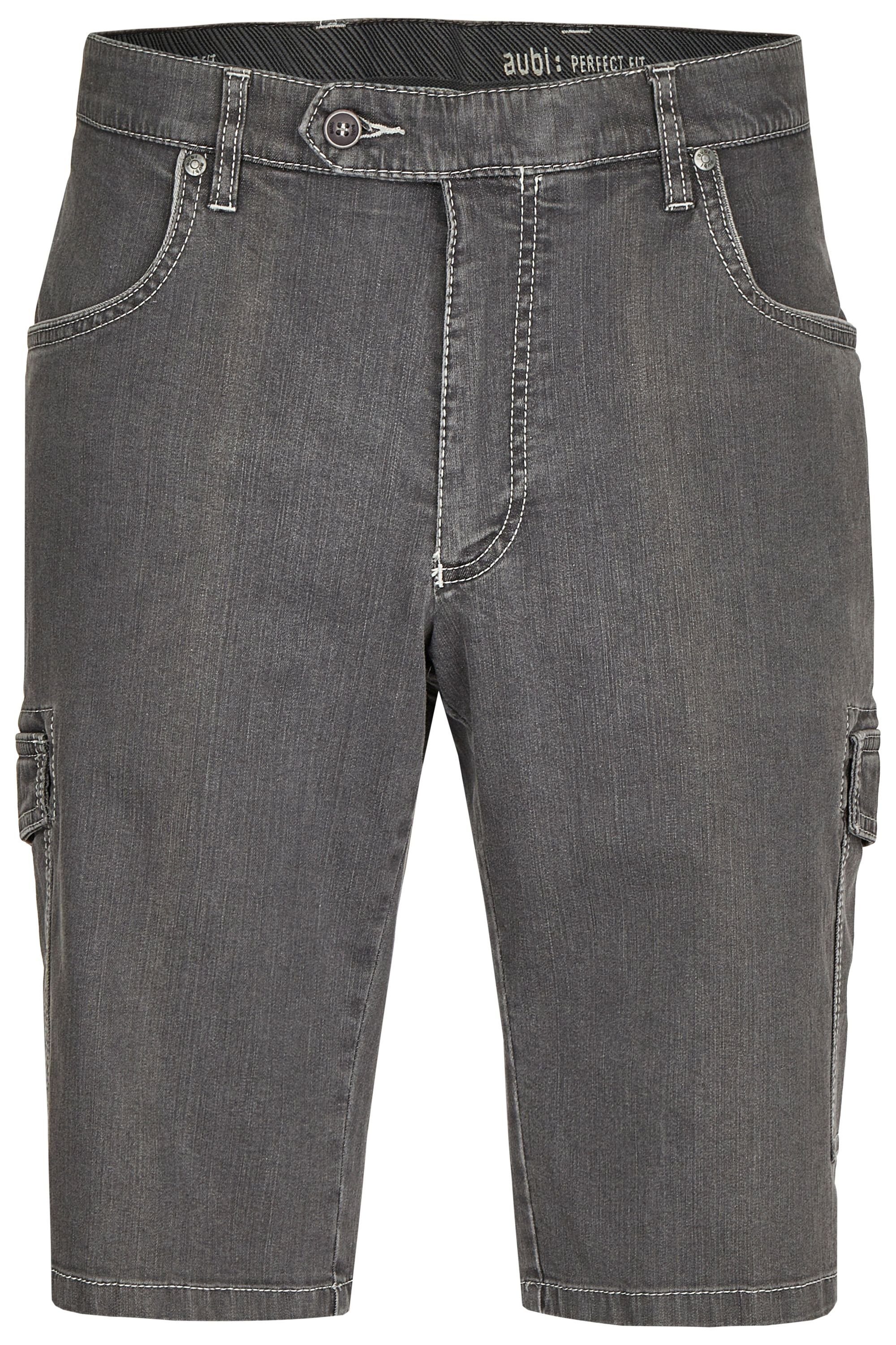 aubi: Bequeme Jeans aubi Perfect Fit Herren Sommer Jeans Cargo Shorts Stretch aus Baumwolle High Flex Modell 616 grey (54)