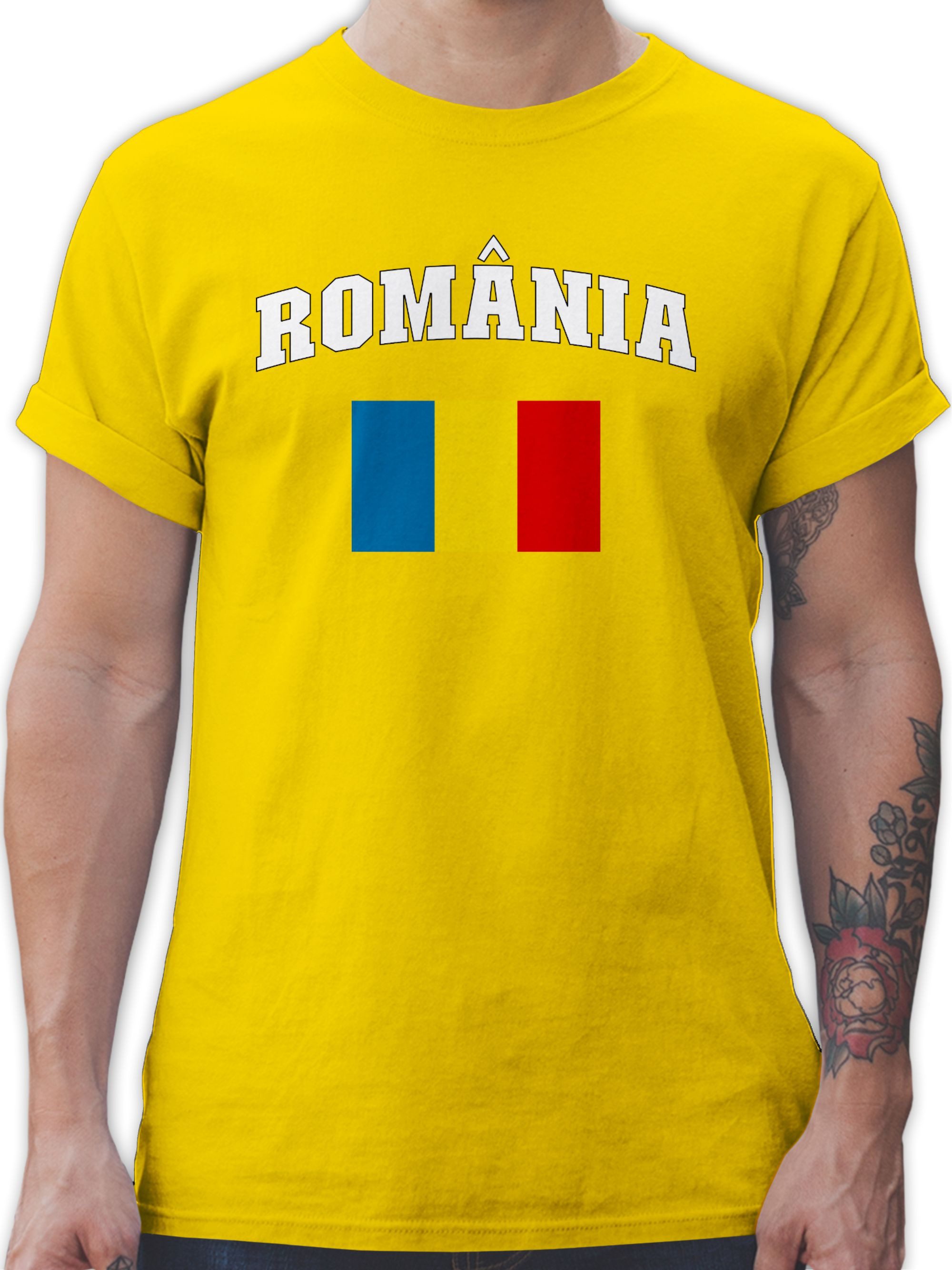 Shirtracer T-Shirt România Schriftzug mit Flagge, günstig online kaufen