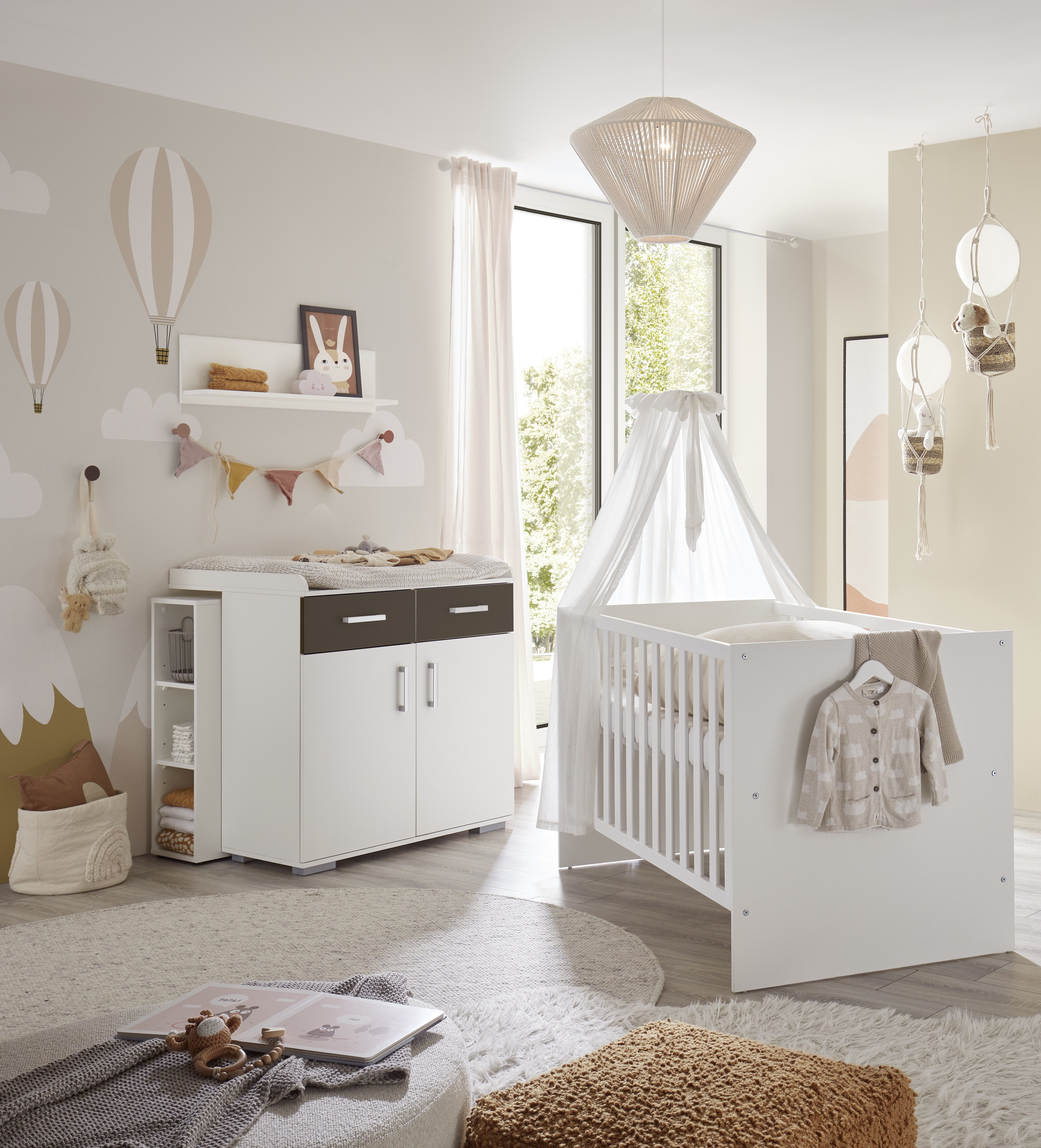 Storado Bettanlage STORADO Sienna Kinderzimmer Set 20063, Das 2-teilige Babyzimmer Set "Sienna" (Babybett 70x140 cm.