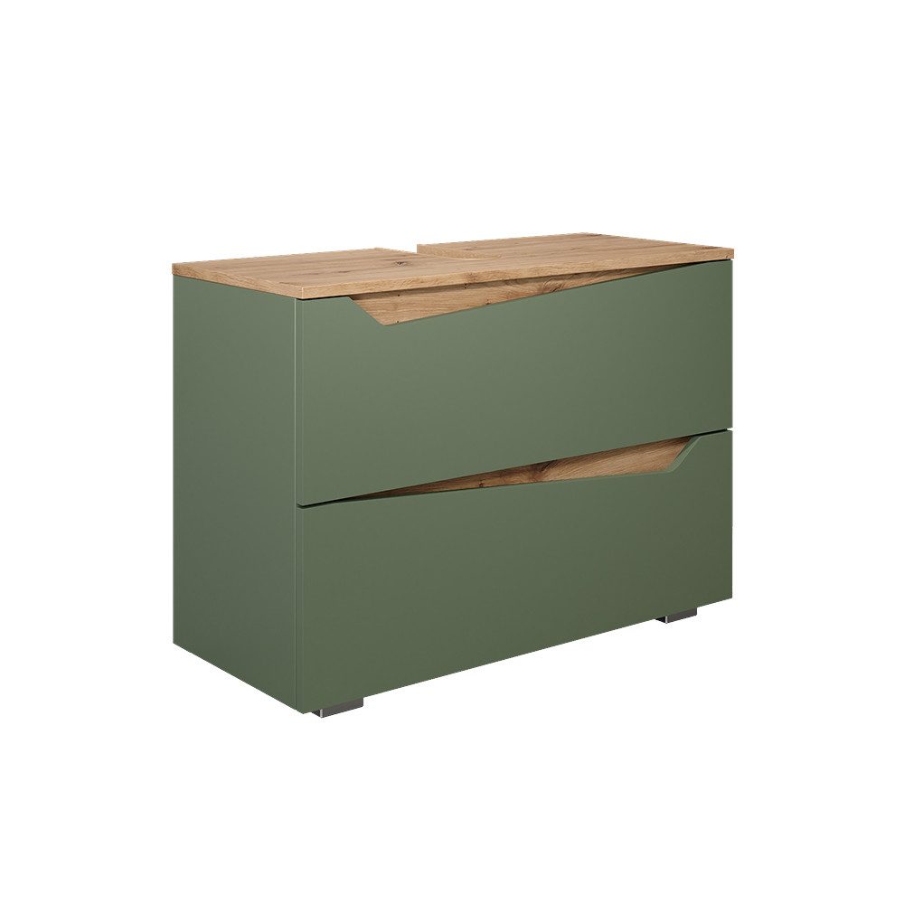 Vicco Waschbeckenunterschrank Marelle, Grün/Artisan, 80 x günstig online kaufen