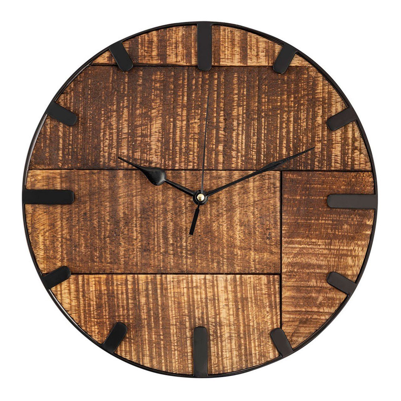 soma Uhr Wanduhr Holz ø 30 cm Wohnzimmeruhr modern rund aus Holz Vintage l
