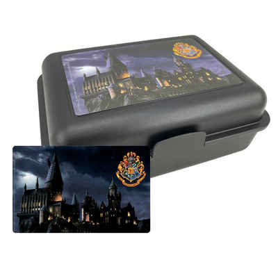 United Labels® Lunchbox Harry Potter Brotdose - Hogwarts Lunchbox mit Trennwand Schwarz, Kunststoff (PP)