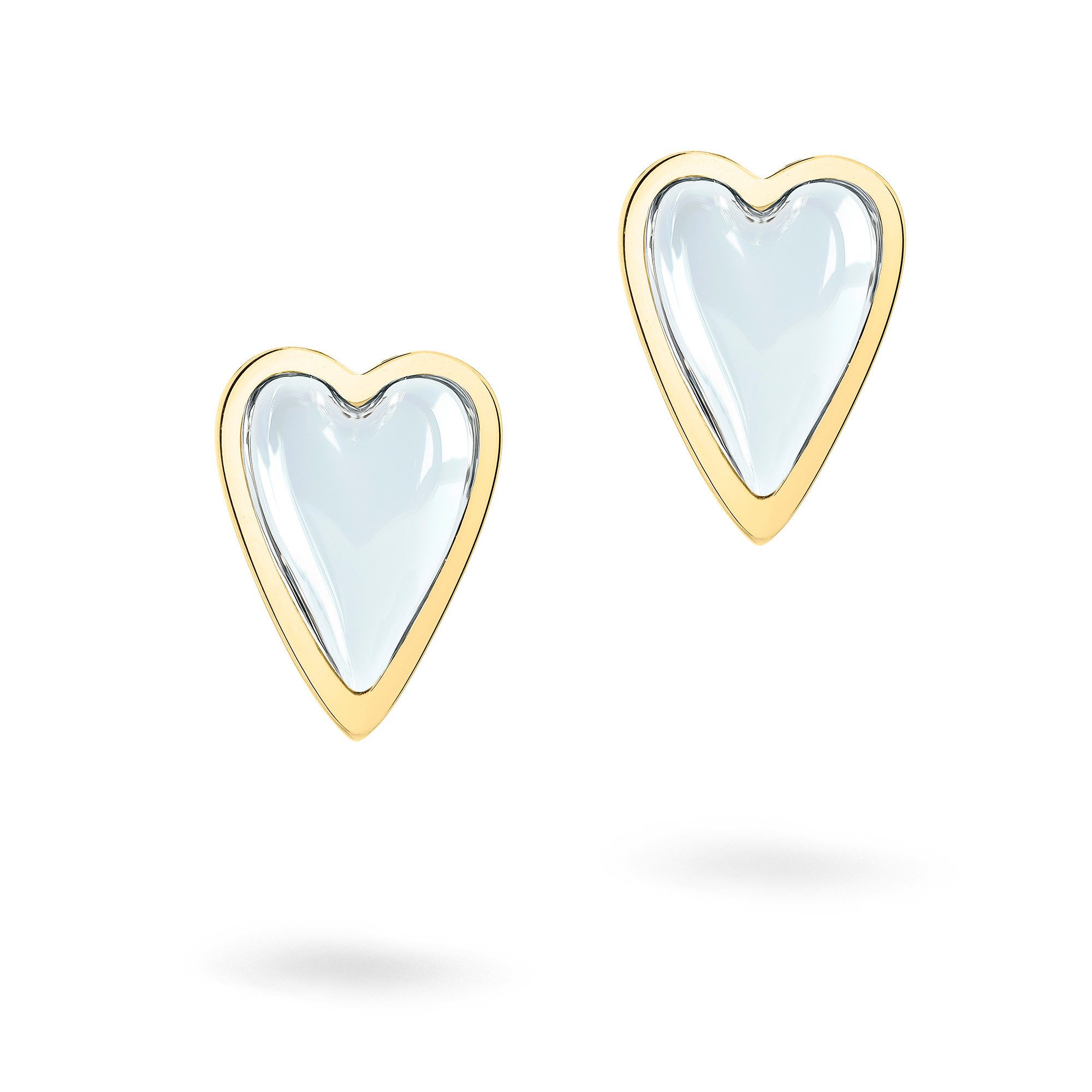 Liebeskind Berlin Paar Ohrstecker Schmuck Geschenk Edelstahl Ohrringe Glass Heart, mit Glasstein – Bild 3 von 5