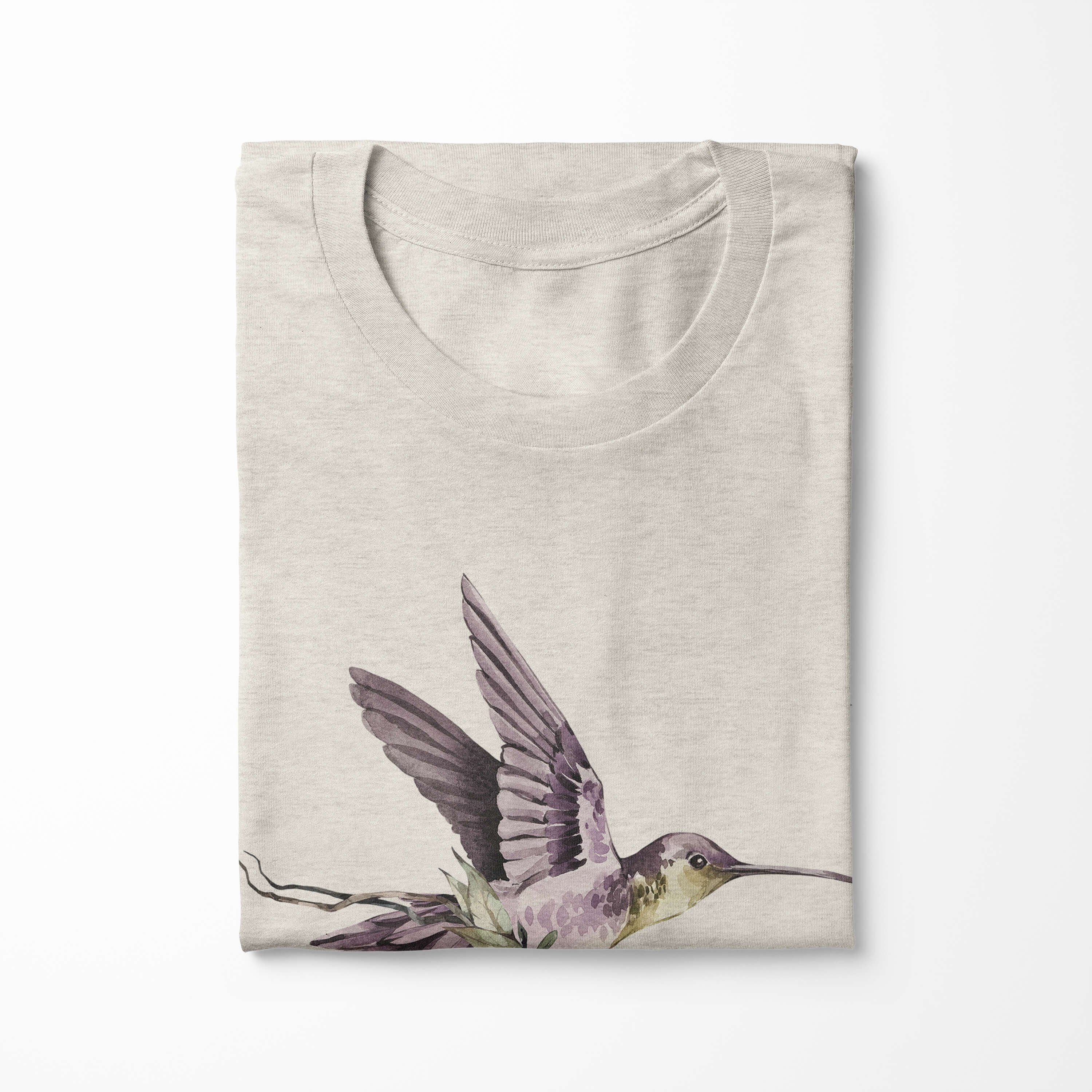 Bio-Baumwolle Motiv T-Shirt Kolibri Art Herren Organic Sinus Farbe Ökomode Aquarell T-Shirt Shirt (1-tlg) Nachhaltig