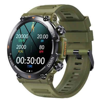 GelldG Smartwatch Herren mit Telefonfunktion 1.39" HD Touchscreen Uhren Smartwatch, Fitness-Uhren