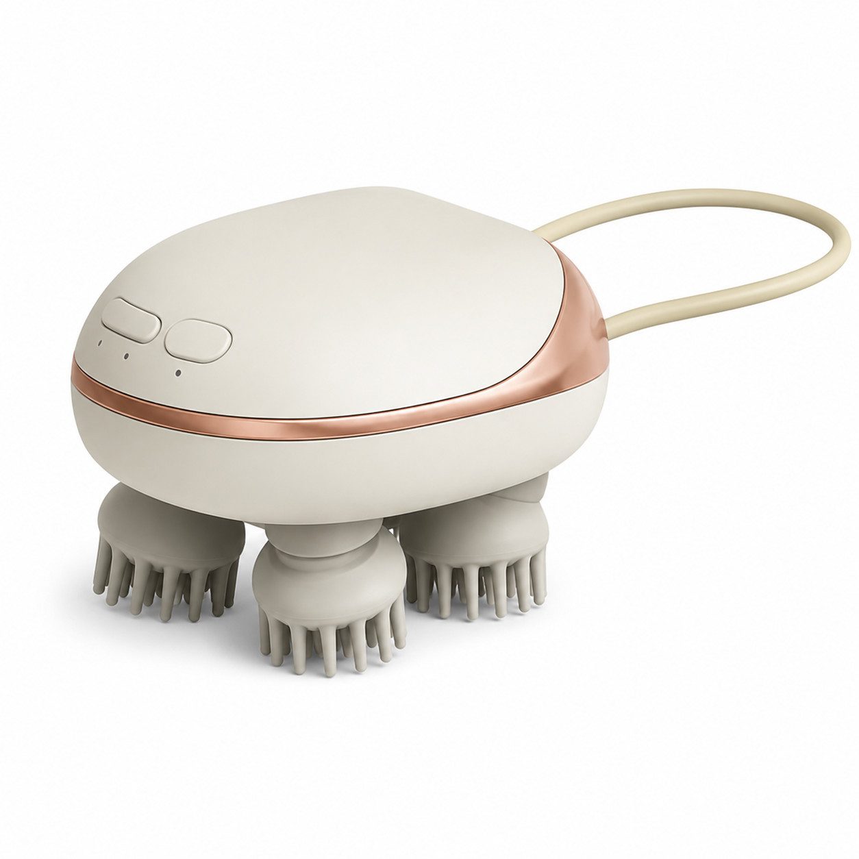 pedete Massagegerät Kopfmassagegerät Massagegerät elektrisches mit 4 Massageköpfen, geräte Scalp Massager Abnehmbare Silikonköpfe, kopfhaut massagebürste Anti-Stress-Massage, handliches Kopfmassagegerät IPX7 Revitive durchblutung