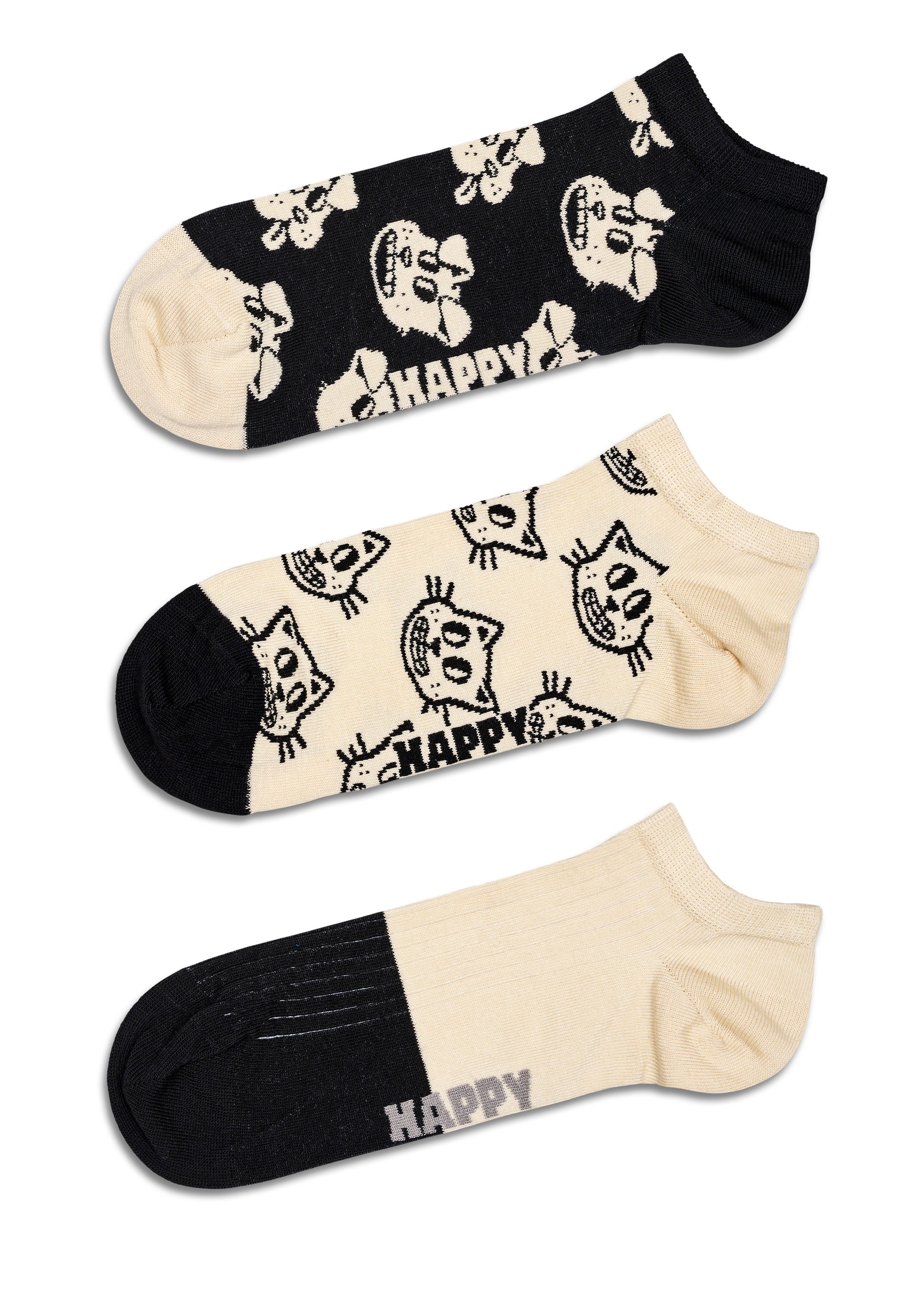 Happy Socks Шкарпетки для кросівок (Set, 3-Paar) mit verspielten Mustern