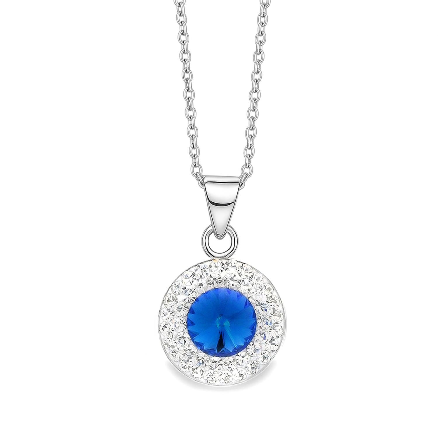 Kette mit Anhänger Letizia aus 925 Silber rhodiniert mit Kristallsteinen