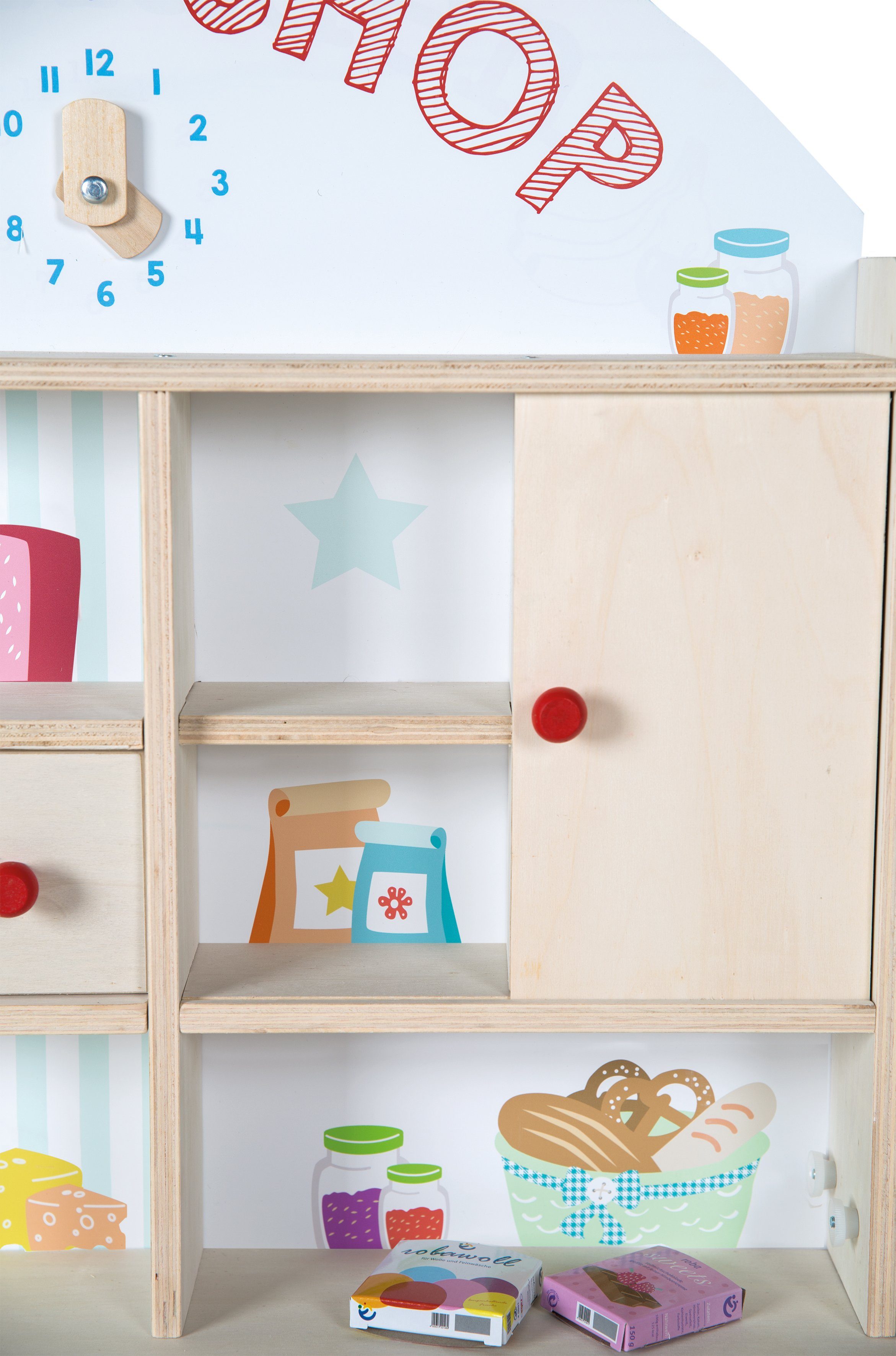 roba® Kaufladen Verkaufsstand, mit Theke, Tafel, Schiebetür & Markststand B günstig online kaufen