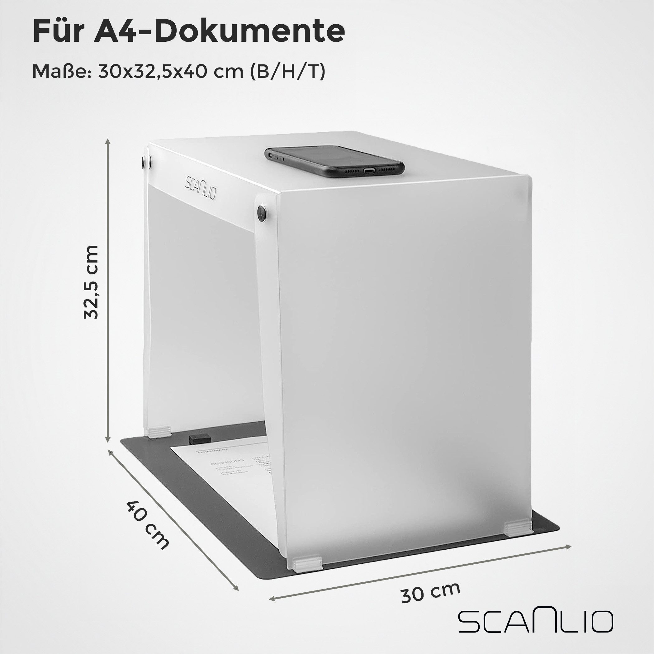 scanlio Handy-Halterung SCANLIO Pro Scanbox, Faltbare Handy Scanner ...