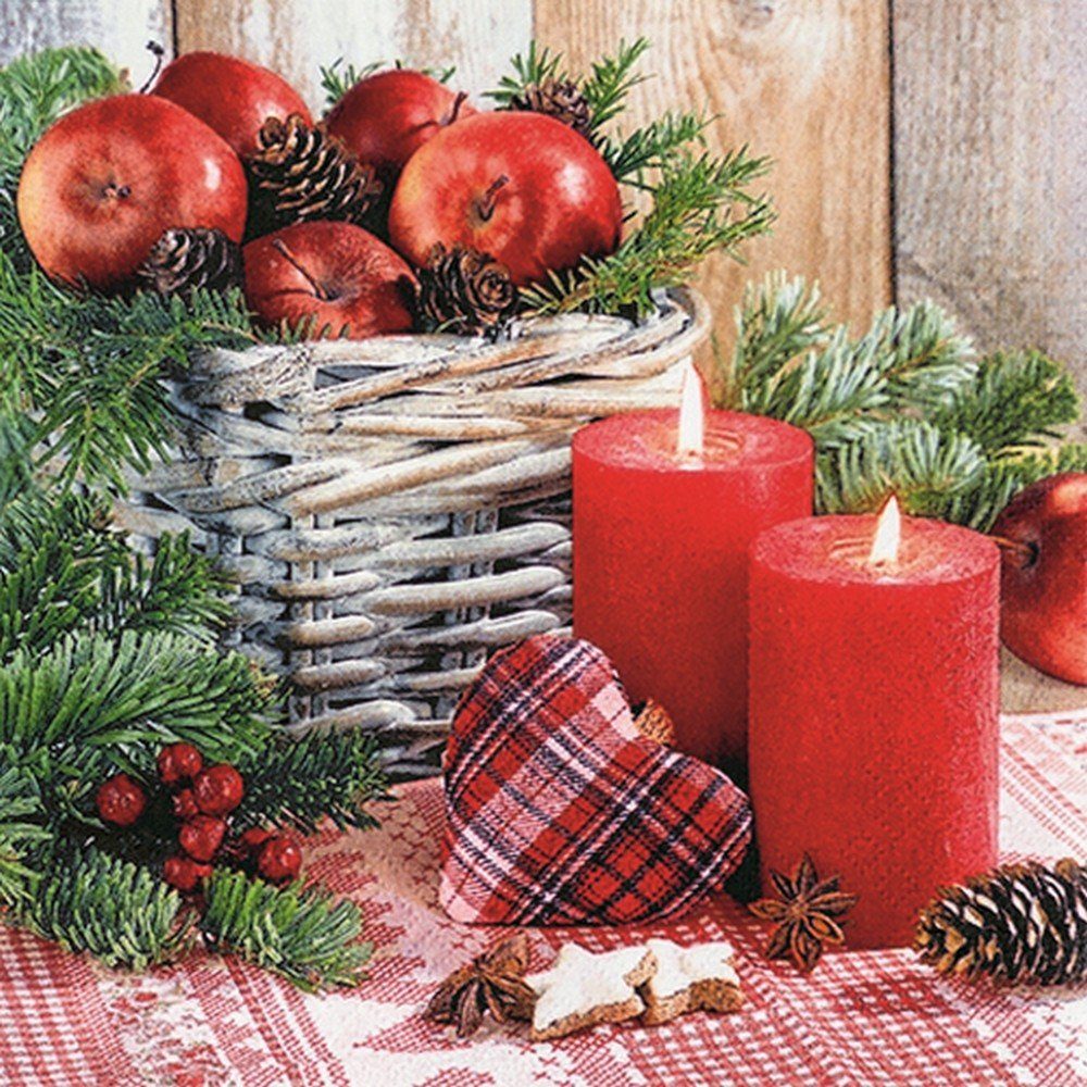 HOME FASHION Papierserviette 20 Servietten Hygge Moments - Romantische Weihnachtszeit 33x33cm, (20 St)