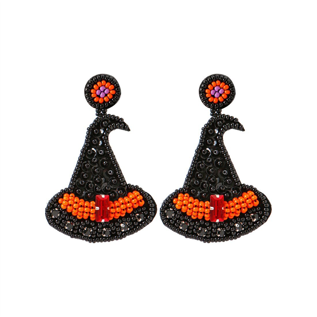 schwarz übertriebene böhmische, DÖRÖY Halloween-Hut-Ohrringe, Paar Ohrhänger Ohrringe,Farbe