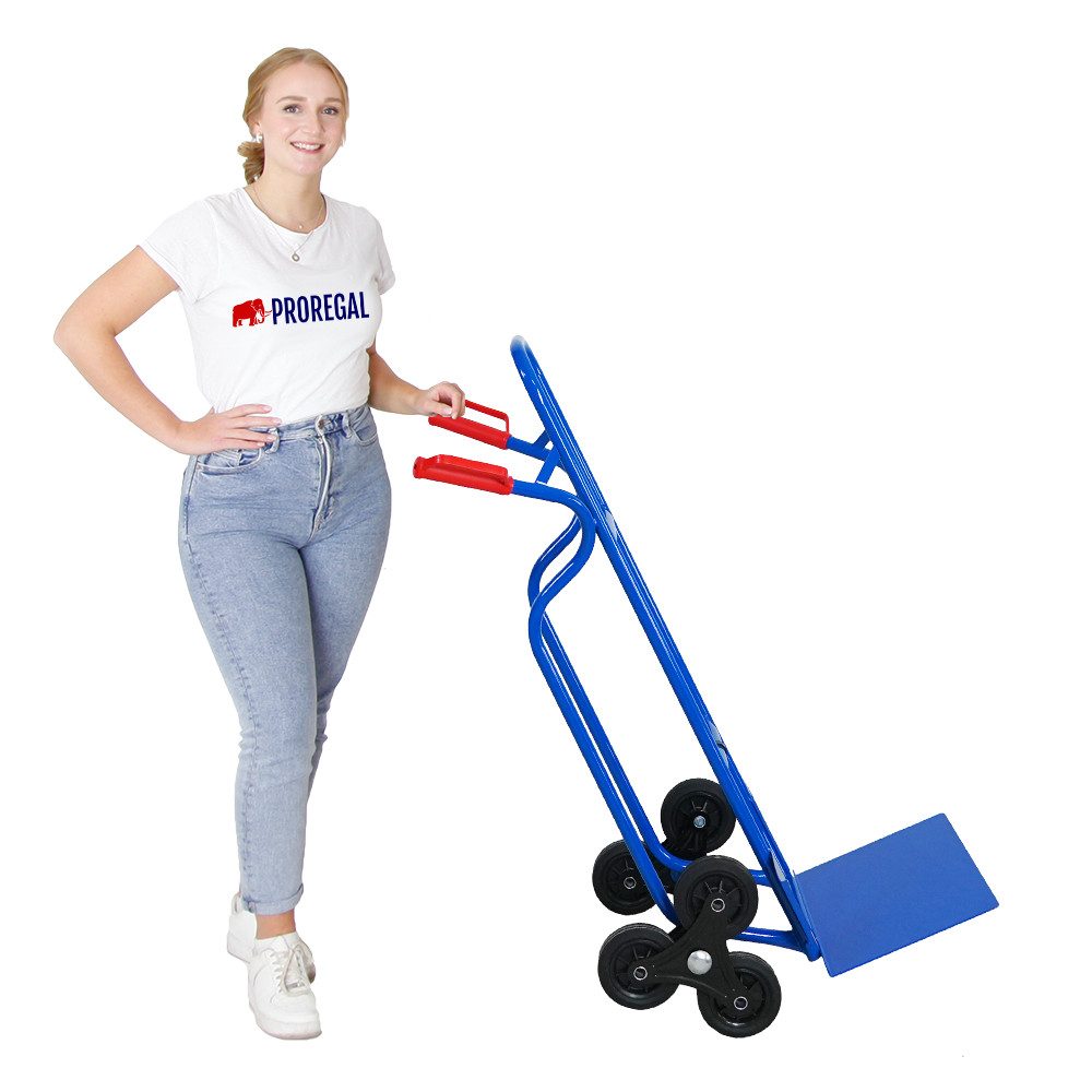 PROREGAL® Sackkarre Treppensteiger RAGNAR XXL klappbar 117x60x60cm Tragkraft 250kg, Stabile Sackkarre Transportkarre Staplerkarre hohe Traglast – Bild 2 von 5