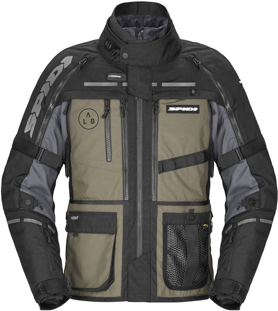 SpiDi Motorradjacke Hard Track 3 H2Out wasserdichte Motorrad Textil Jacke 3-Lagen-Laminat,herausnehmbares Innenfutter,herausnehmbare Membra