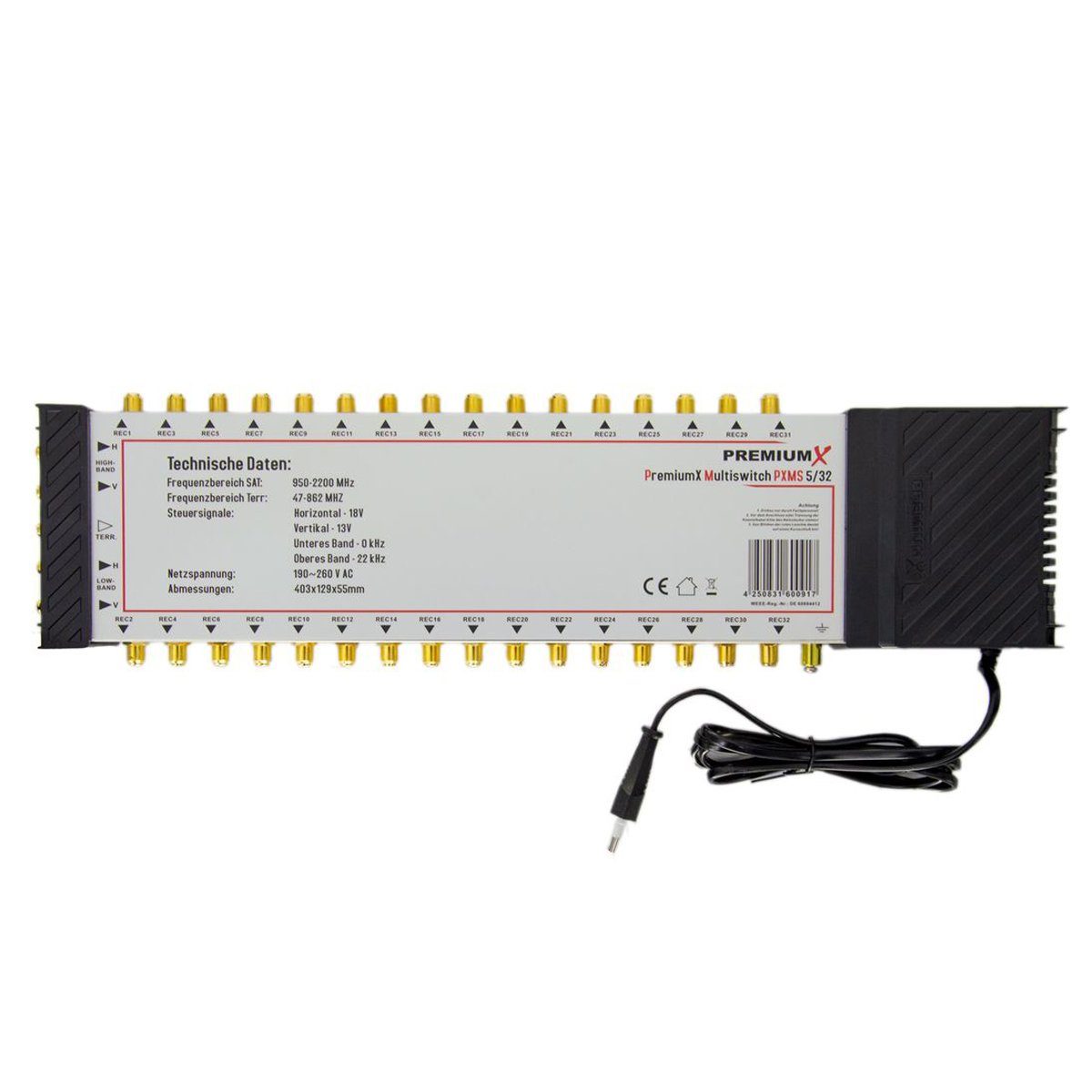 SAT-Multischalter PXMS 5/32 Multischalter Netzteil Multiswitch 1 SAT für 32 Teilnehmer