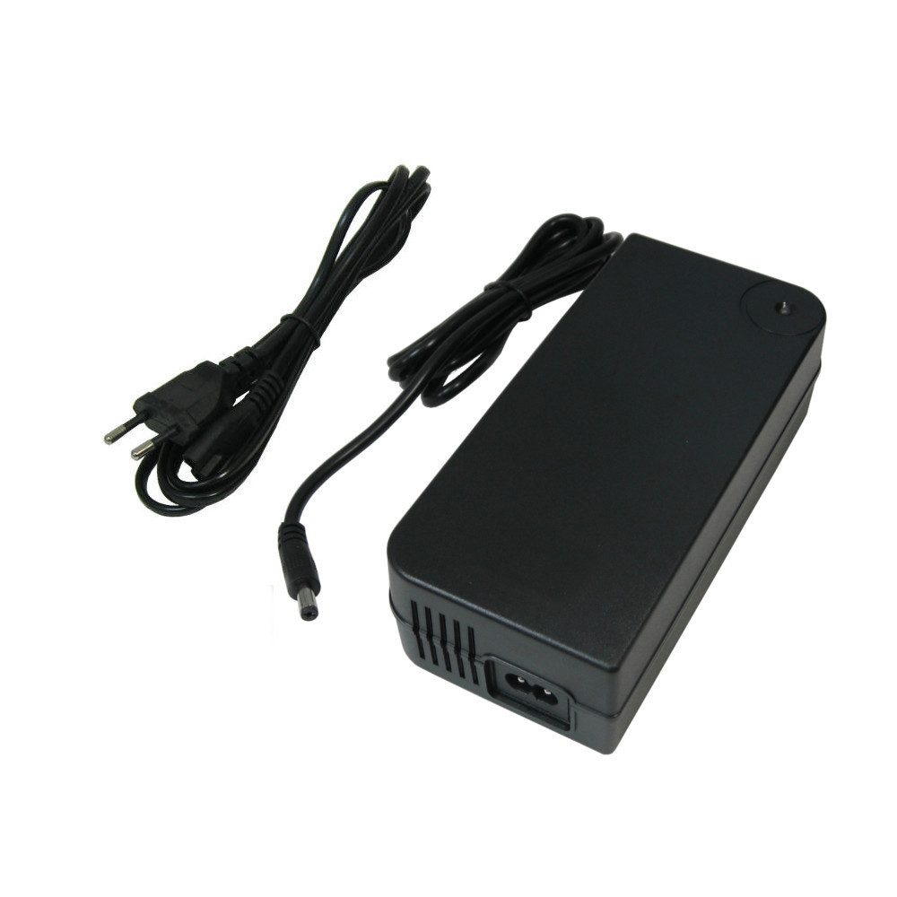 Trade-Shop Ladegerät 42V 3A passend für e-Bike Elektrofahrrad Pedelec Akkus Netzteil (Länge: ca. 2m / 5,5mm x 2,5mm Rundstecker / mit integriertem Lüfter)
