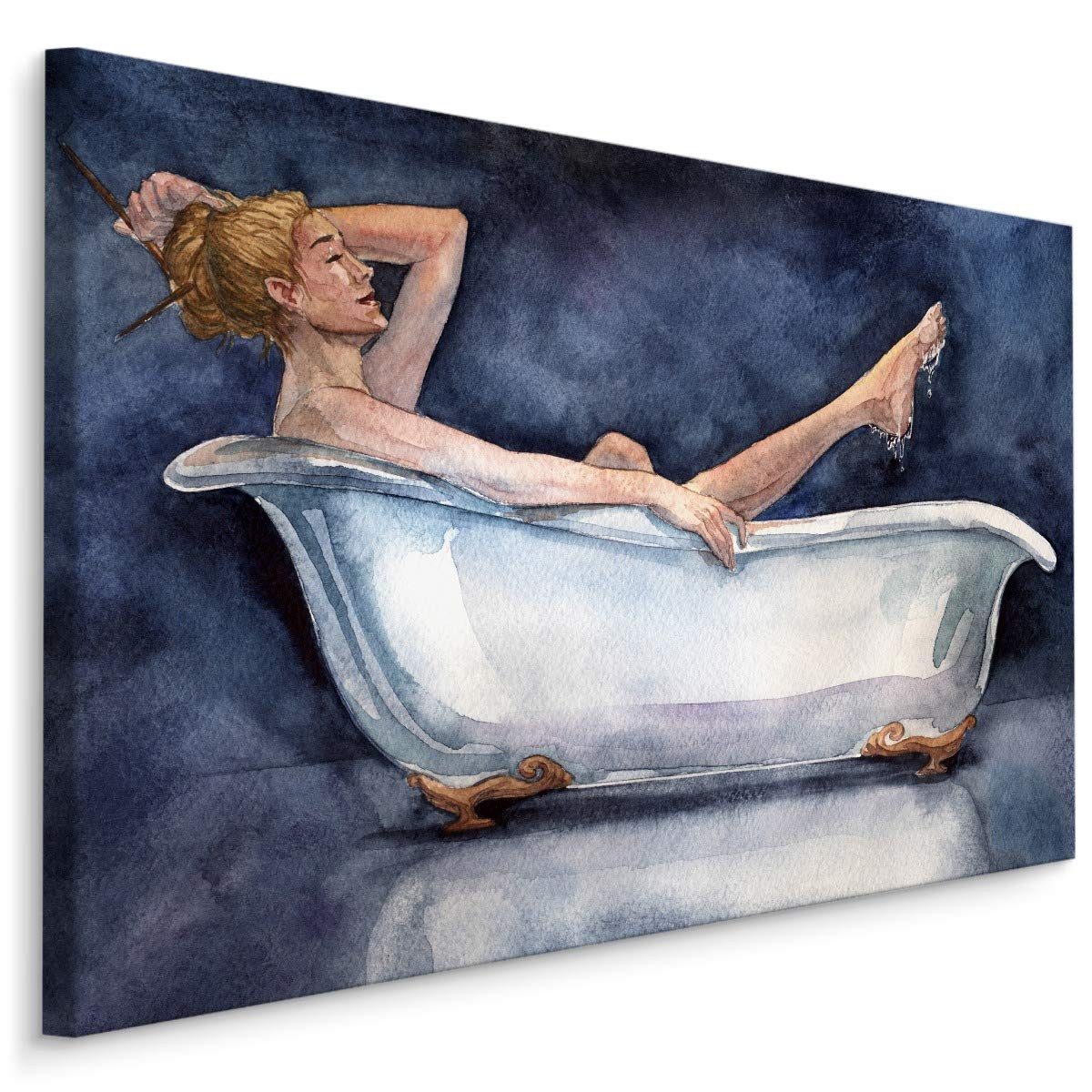 Muralo Leinwandbild Menschen – Leinwandbild Wandbild Kunstdruck Wohnzimmer, Frau (1 St), Porträt – Frau – Schöner Mensch, 30 x 20 cm, aufhängefertig