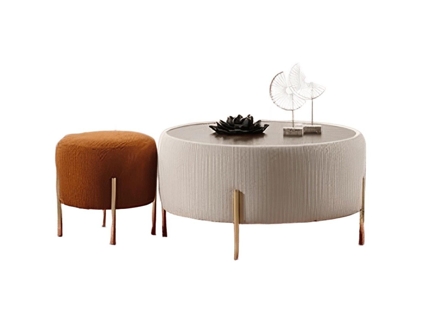 Xlmoebel Stehtisch Runder, weicher Couchtisch im luxuriösen Design für Wohnzimmer, Made in Europa