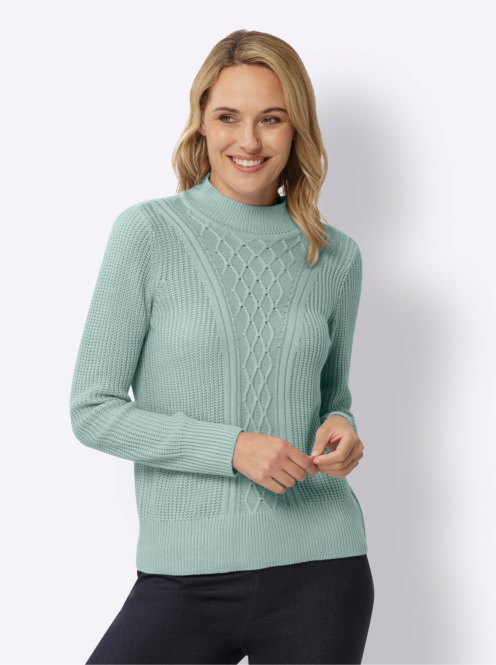 Strickpullover Stehkragenpullover