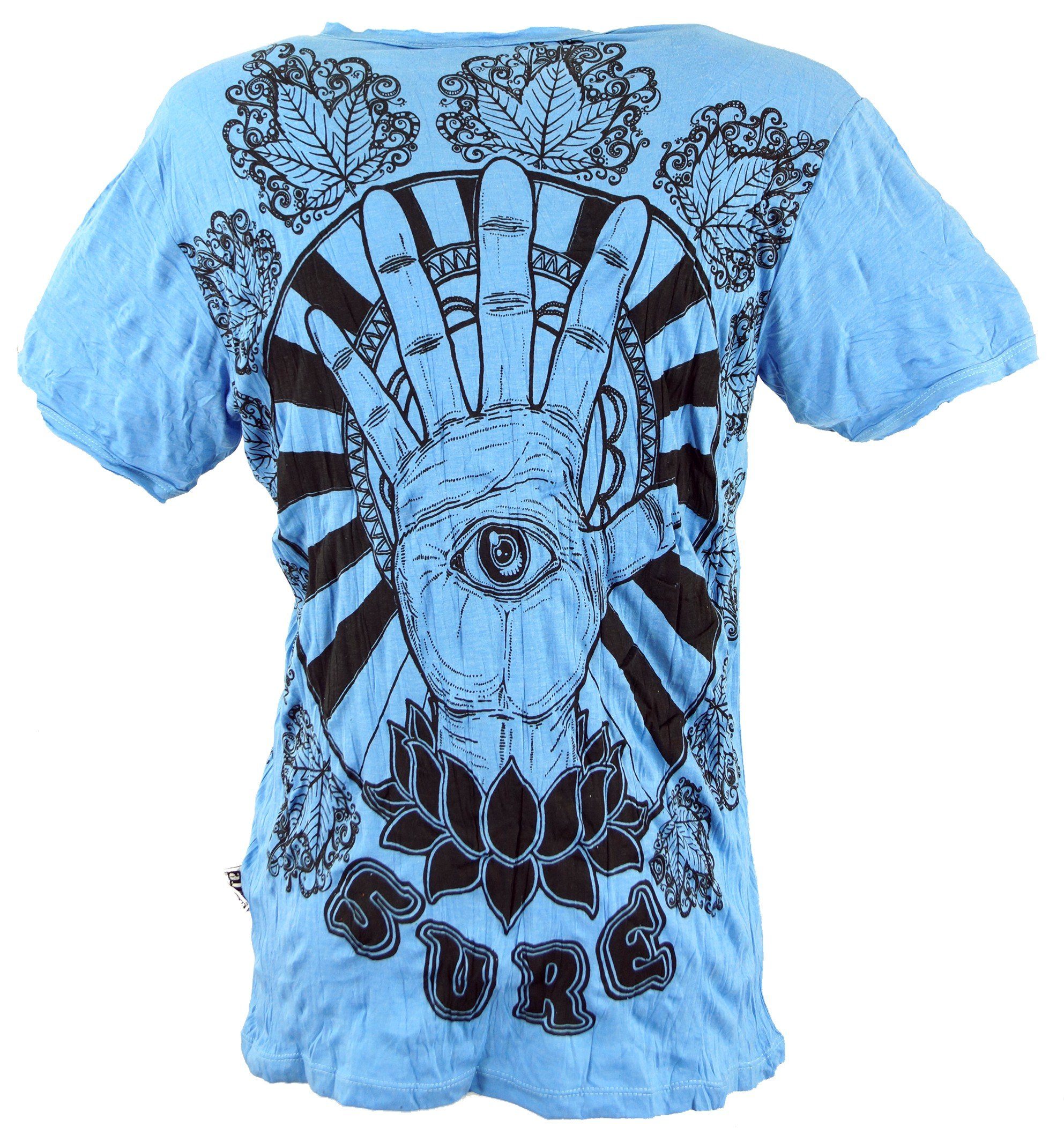Festival, Magic alternative hellblau Style, Goa Bekleidung Guru-Shop Eye T-Shirt Sure - T-Shirt