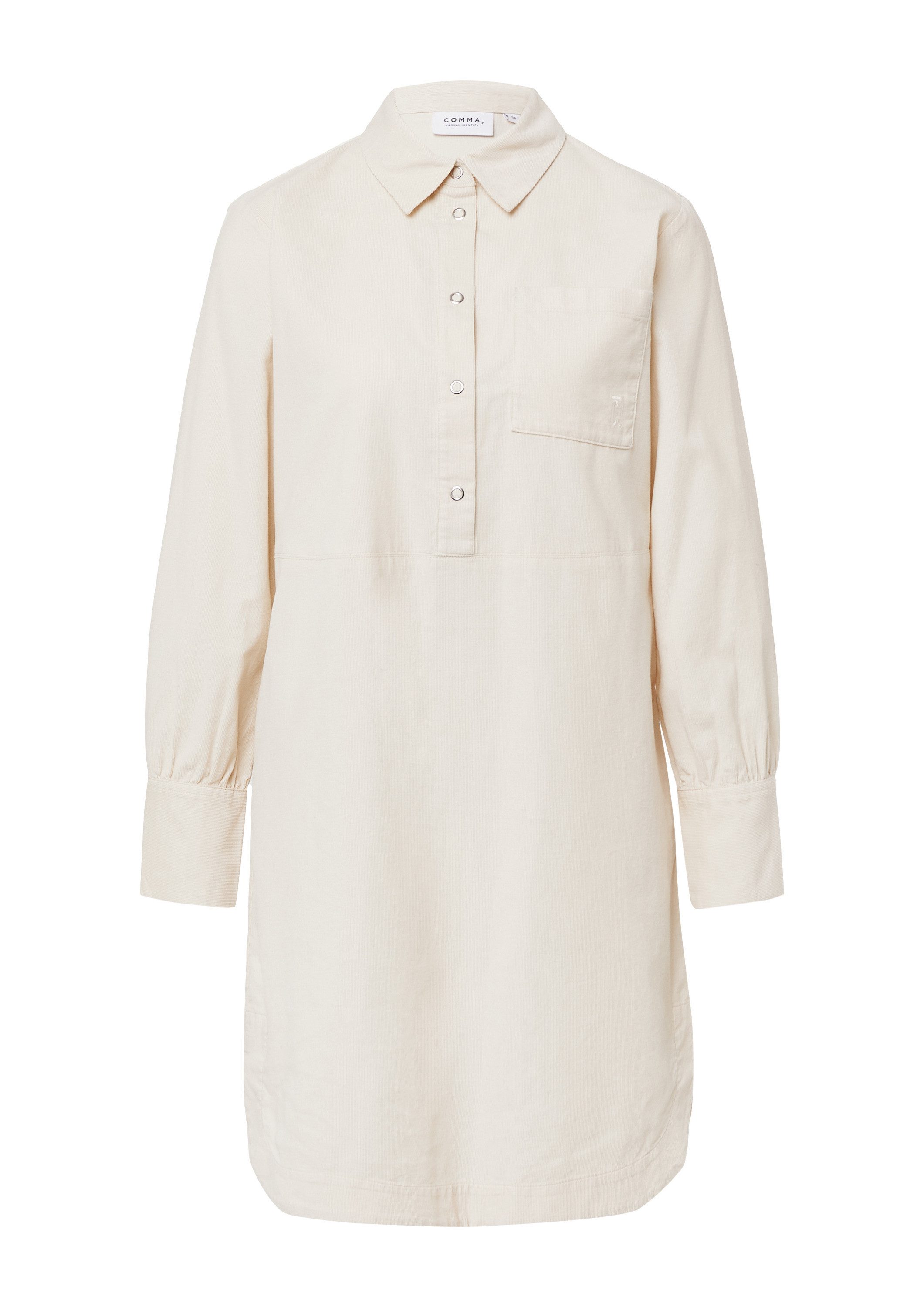 comma Minikleid Kleid Hemdblusenkleid aus Feincord günstig online kaufen