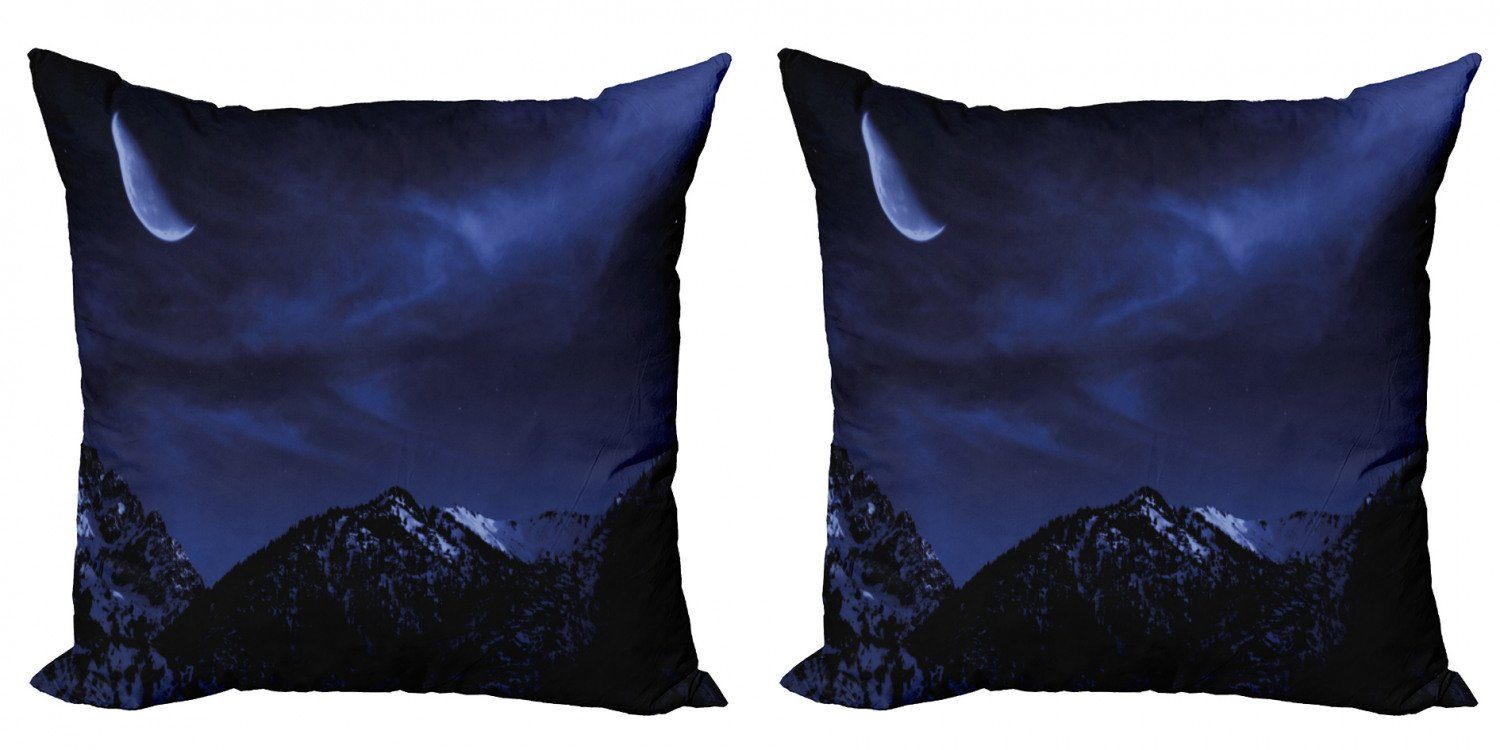 Kissenbezüge Modern Accent Doppelseitiger Digitaldruck, Abakuhaus (2 Stück), Nacht Snowy Mountains Scenic | Kissenbezüge