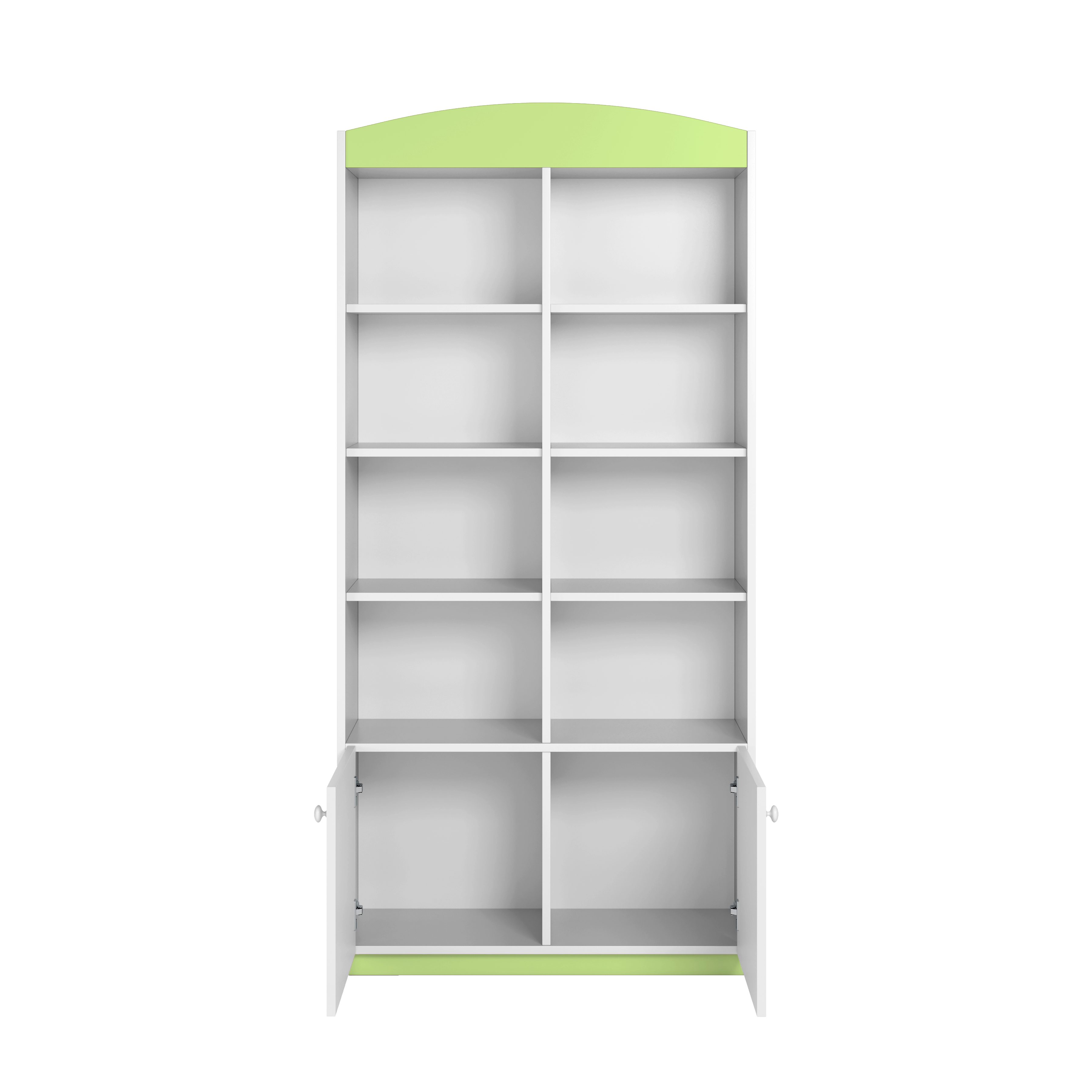 Fächer, Bücherregal Babydream für Bjird Kinderzimmer Aufbewahrungsschrank mit grün offene Doppel-Bücherregal, 8