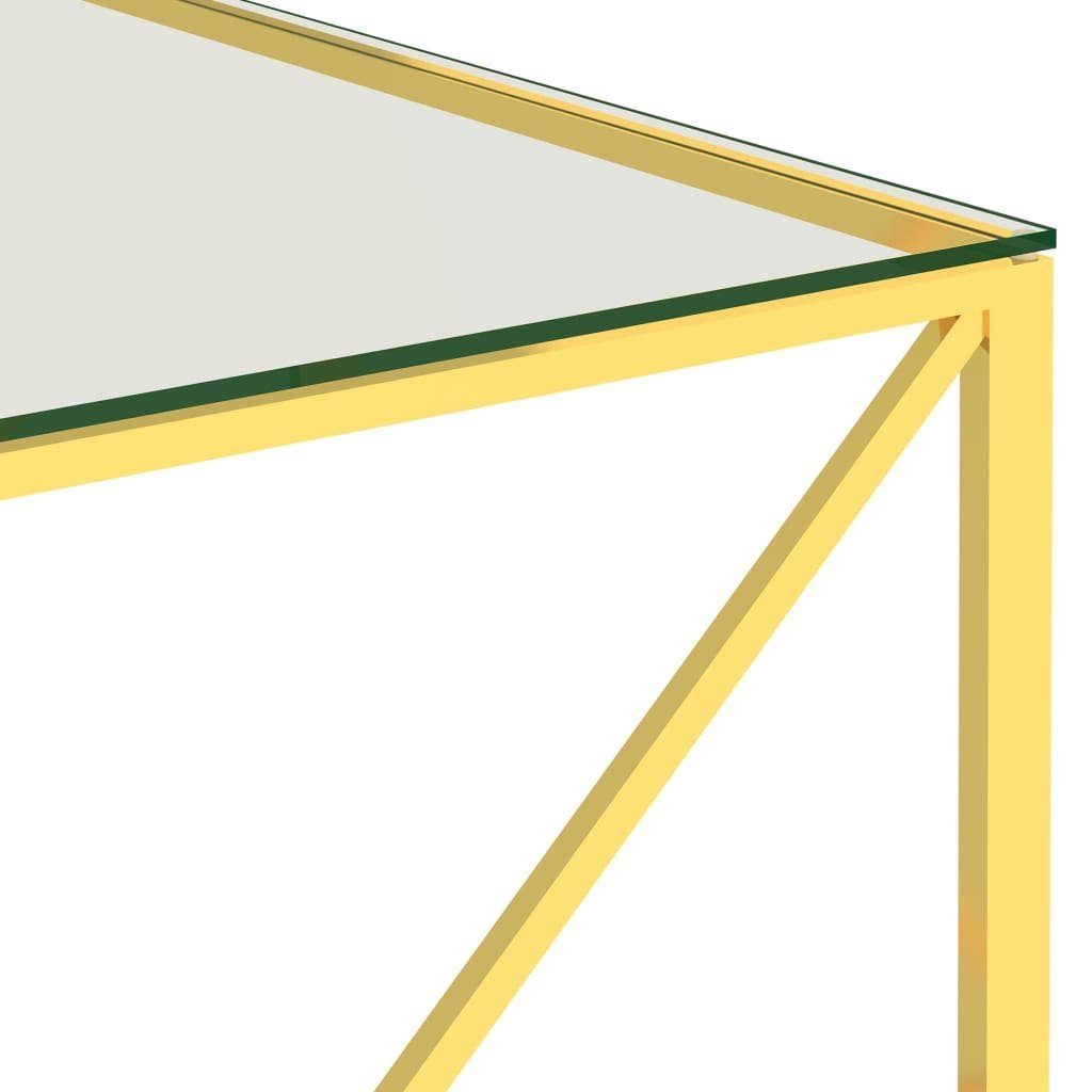 Couchtisch Glas 55x55x55 furnicato und Edelstahl cm Golden