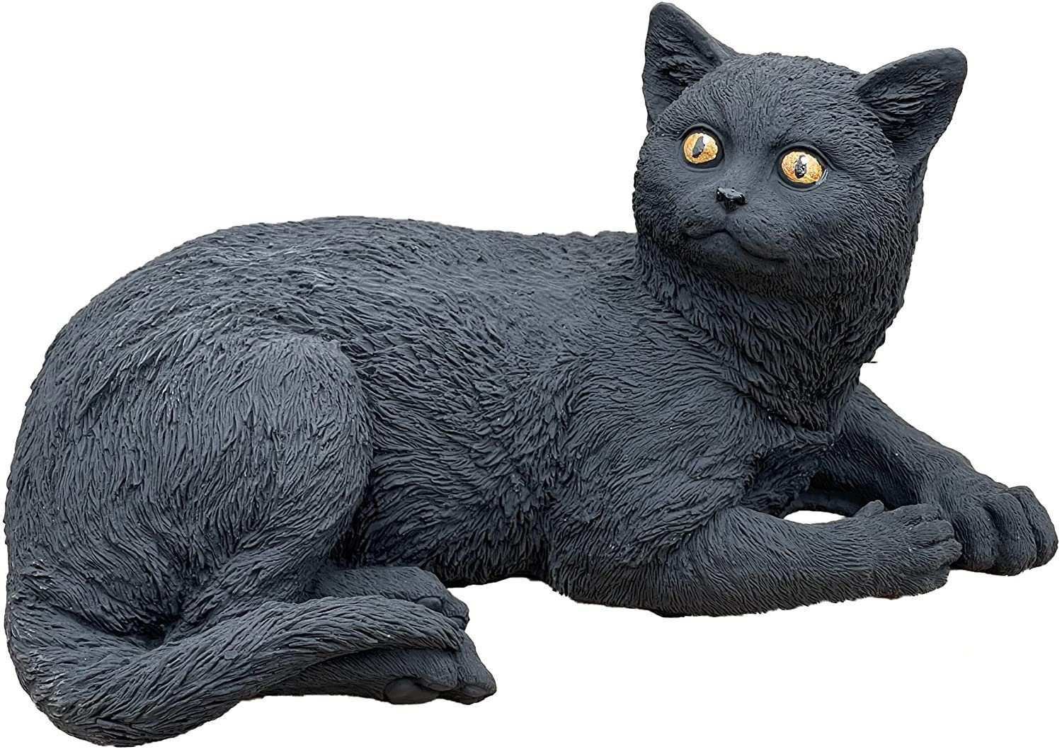 Stone Steinfigur schwarze Salem Style Katze and Gartenfigur