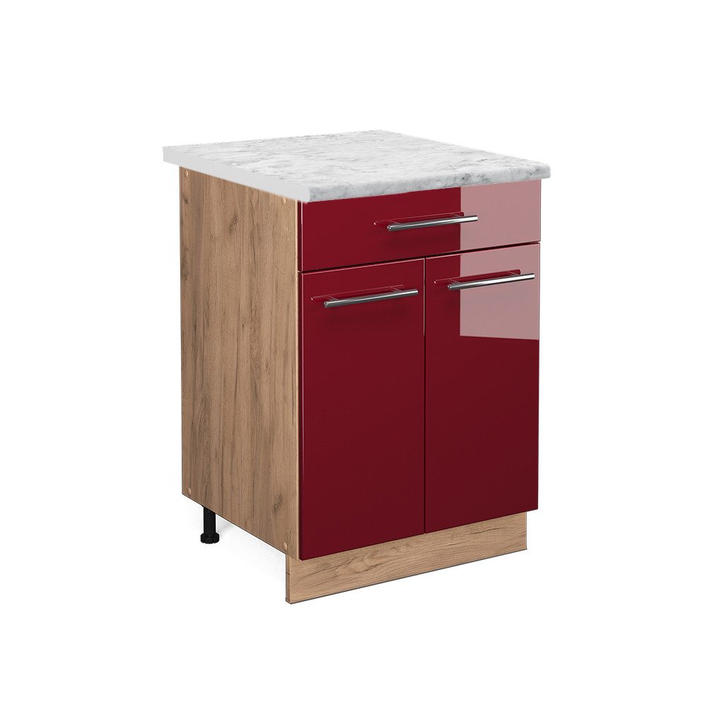 Vicco Unterschrank Fame-Line, Bordeaux Hochglanz/Goldkraft Eiche, günstig online kaufen