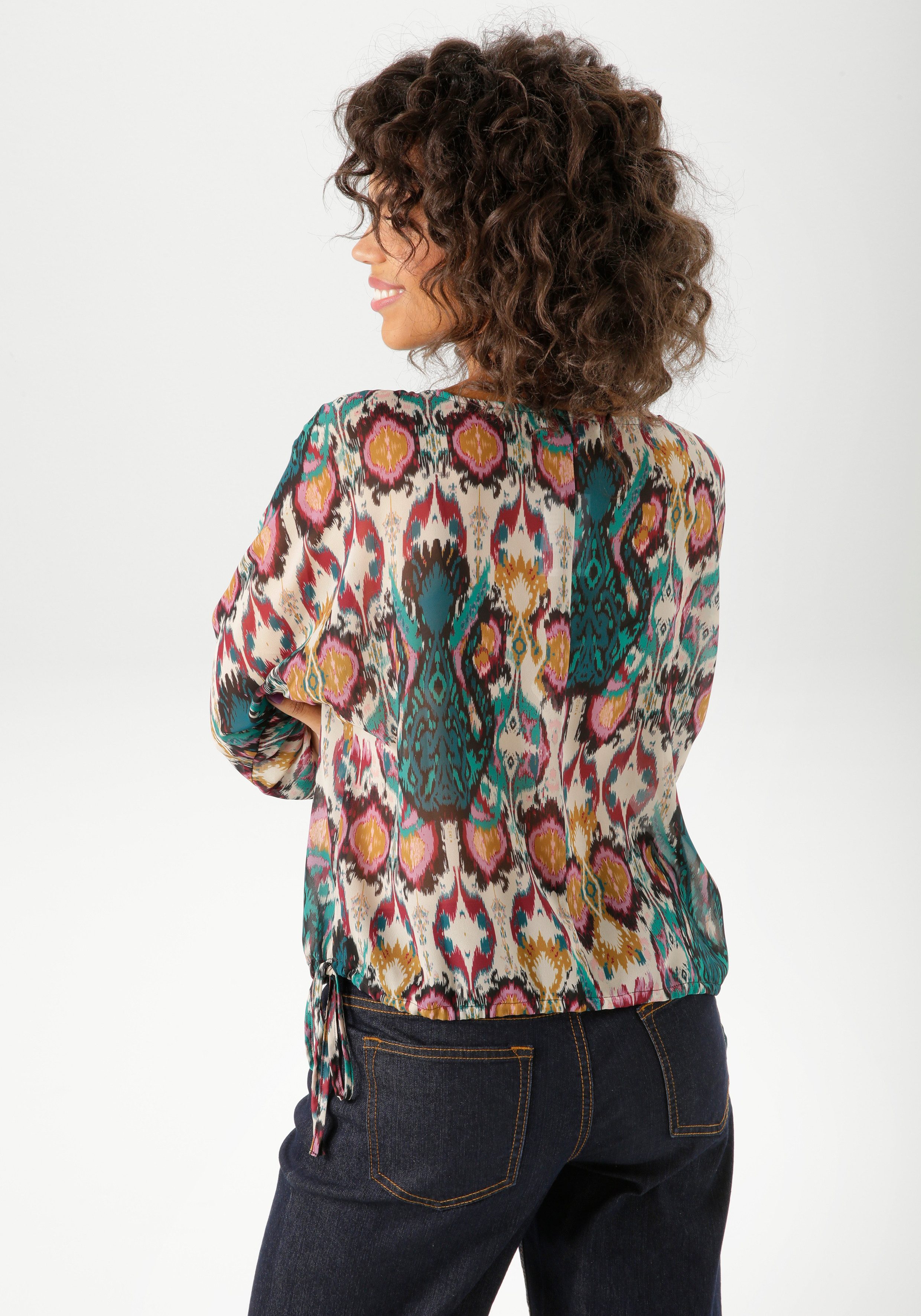 Aniston CASUAL Schlupfbluse mit farbenfrohen Ethno-Druck günstig online kaufen